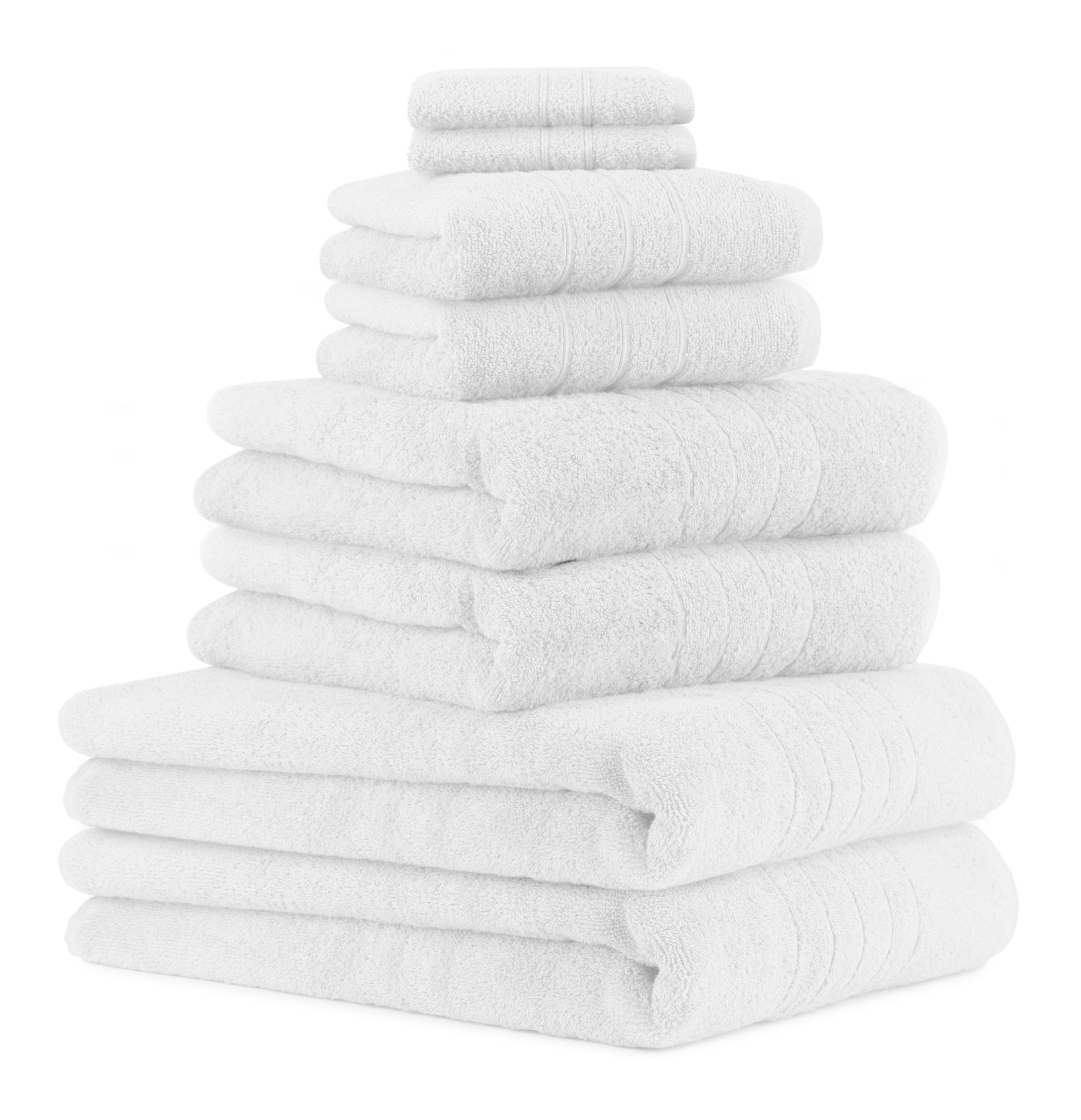 Handtücher 8-TLG Betz 100% Deluxe 2 weiß 2 (8-tlg) Set Duschtücher Handtuch Seiftücher, 2 2 Baumwolle Badetücher Baumwolle, Handtuch-Set 100%