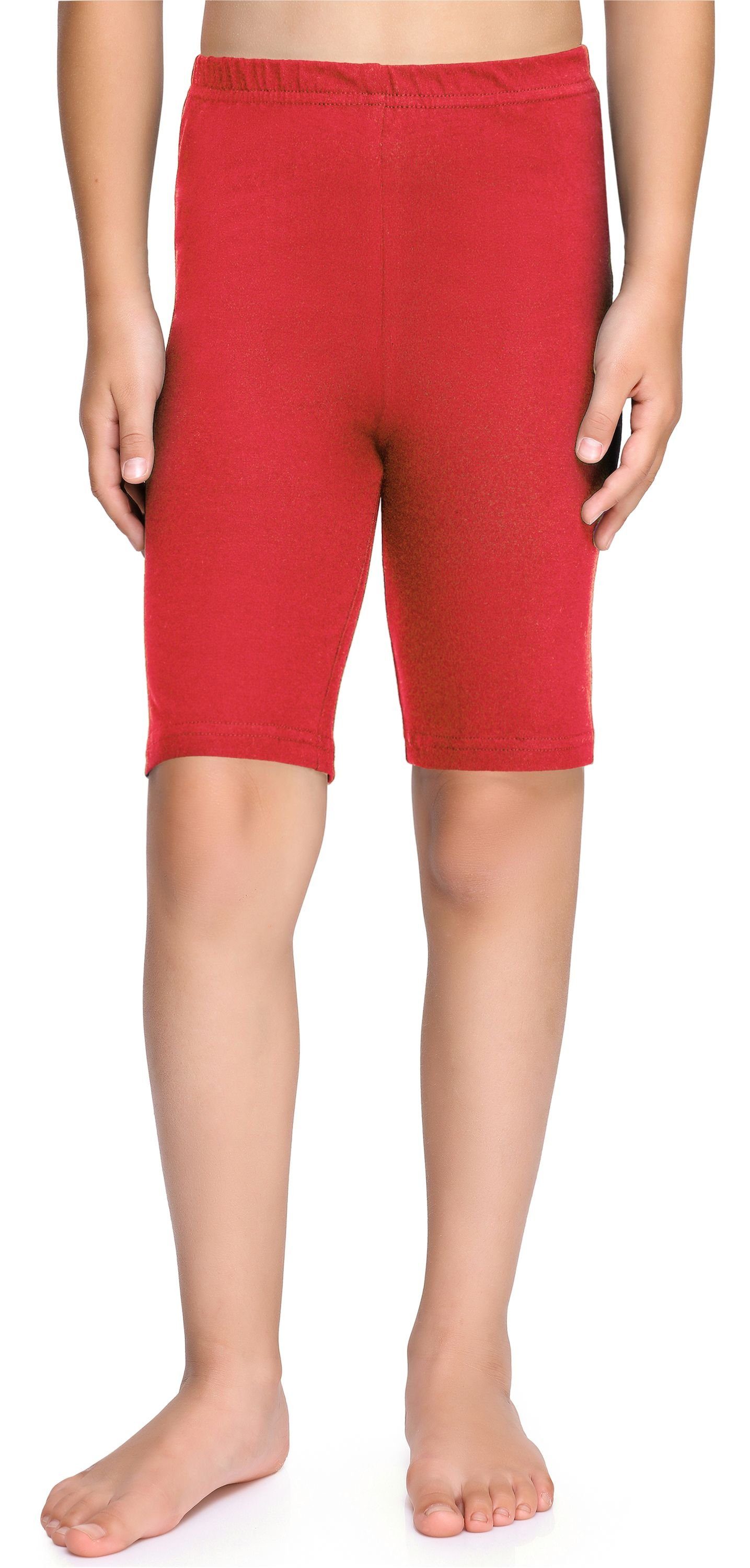 Kurze (1-tlg) Merry Mädchen Leggings elastischer Style Leggings Bund Baumwolle Rot MS10-227 aus