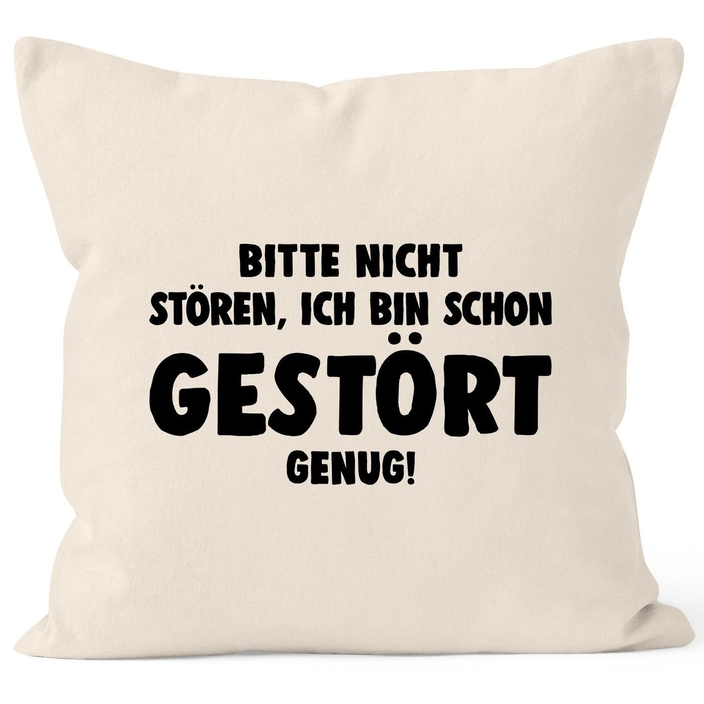 MoonWorks Dekokissen KissenBezug Bitte nicht stören ich bin schon