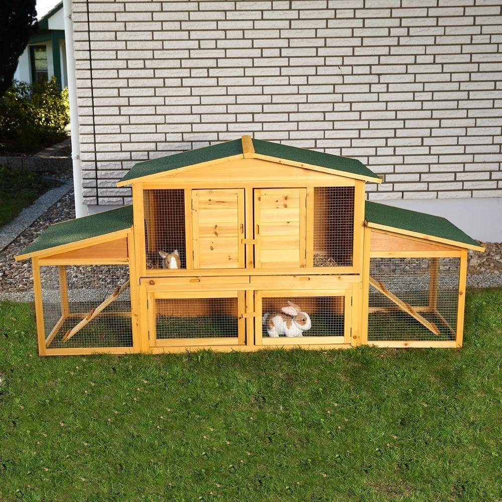 Feel2Home Kleintierkäfig Hasenstall Freilauf Freigehege Kaninchenhaus günstig online kaufen