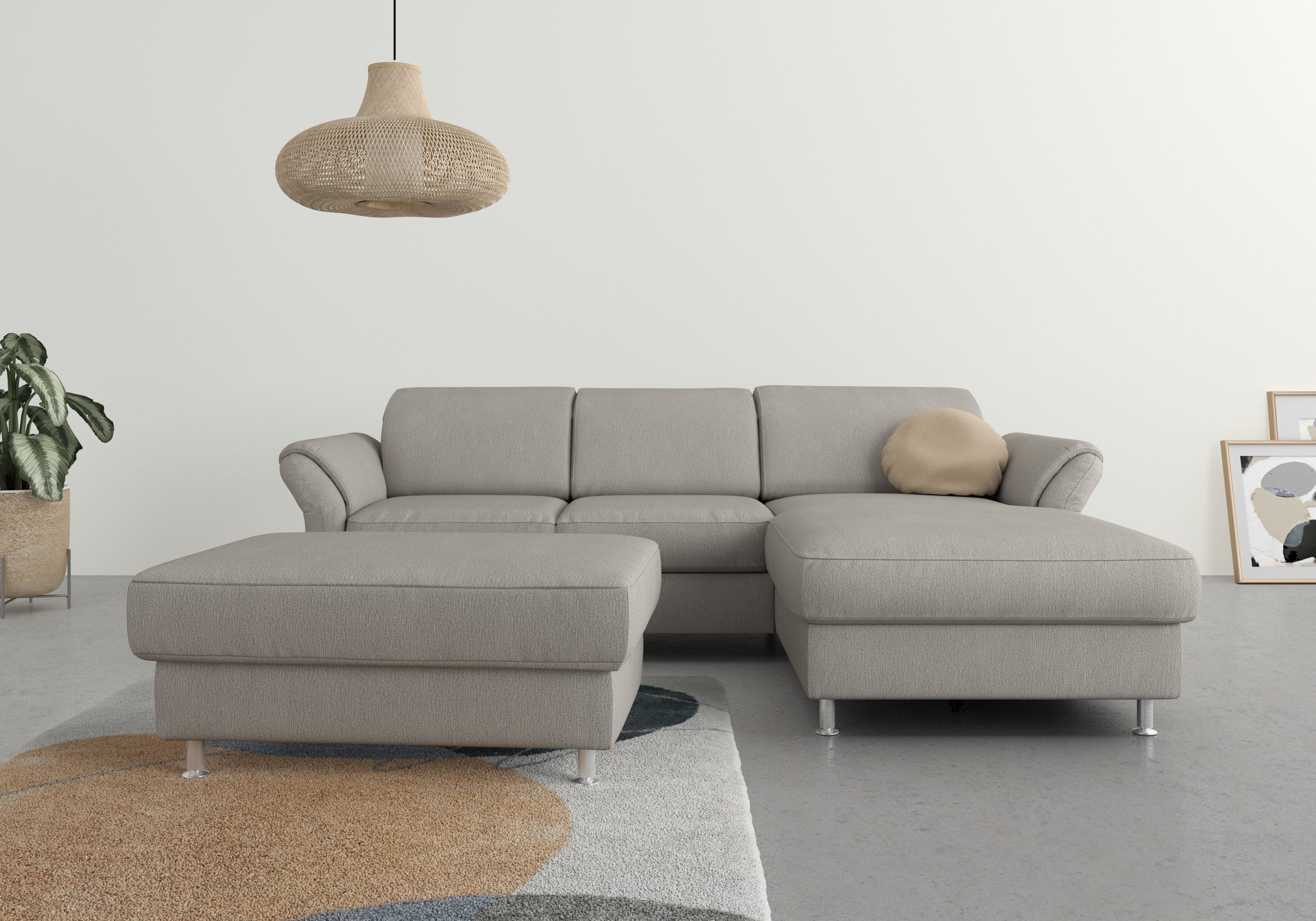 sit&more Ecksofa Apulia, Kopf- Armteilverstellung wahlweise Bettkasten Bettfunktion, und und