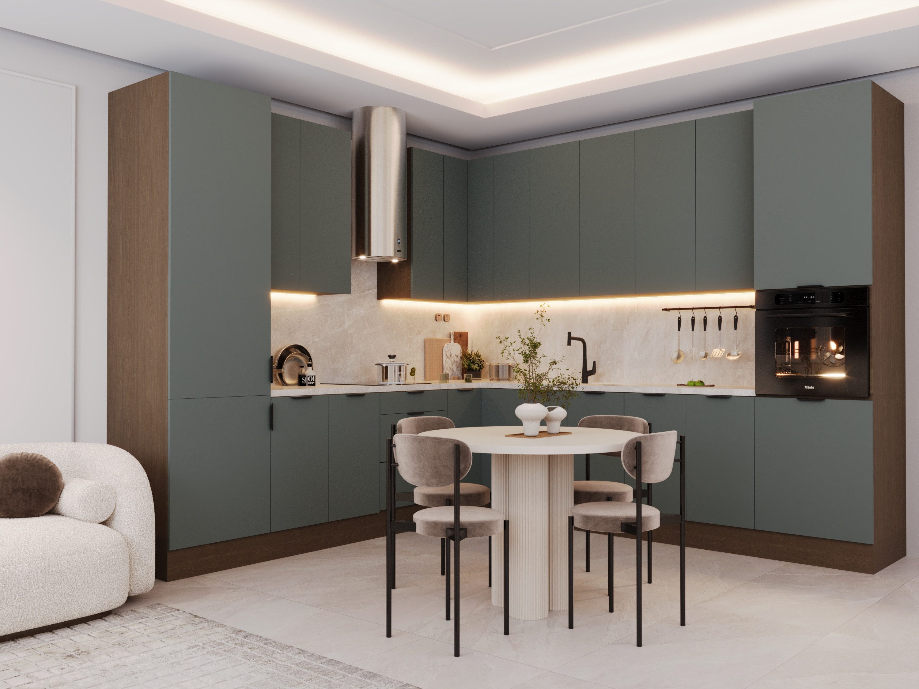 ROYAL24_MARKT Winkelküche - 310 x 290 cm Sorento – KU-S34 – Ohne Arbeitsplatte & Elektrogeräte, (Komplett set), Beste Güte - Innovativ - Modern