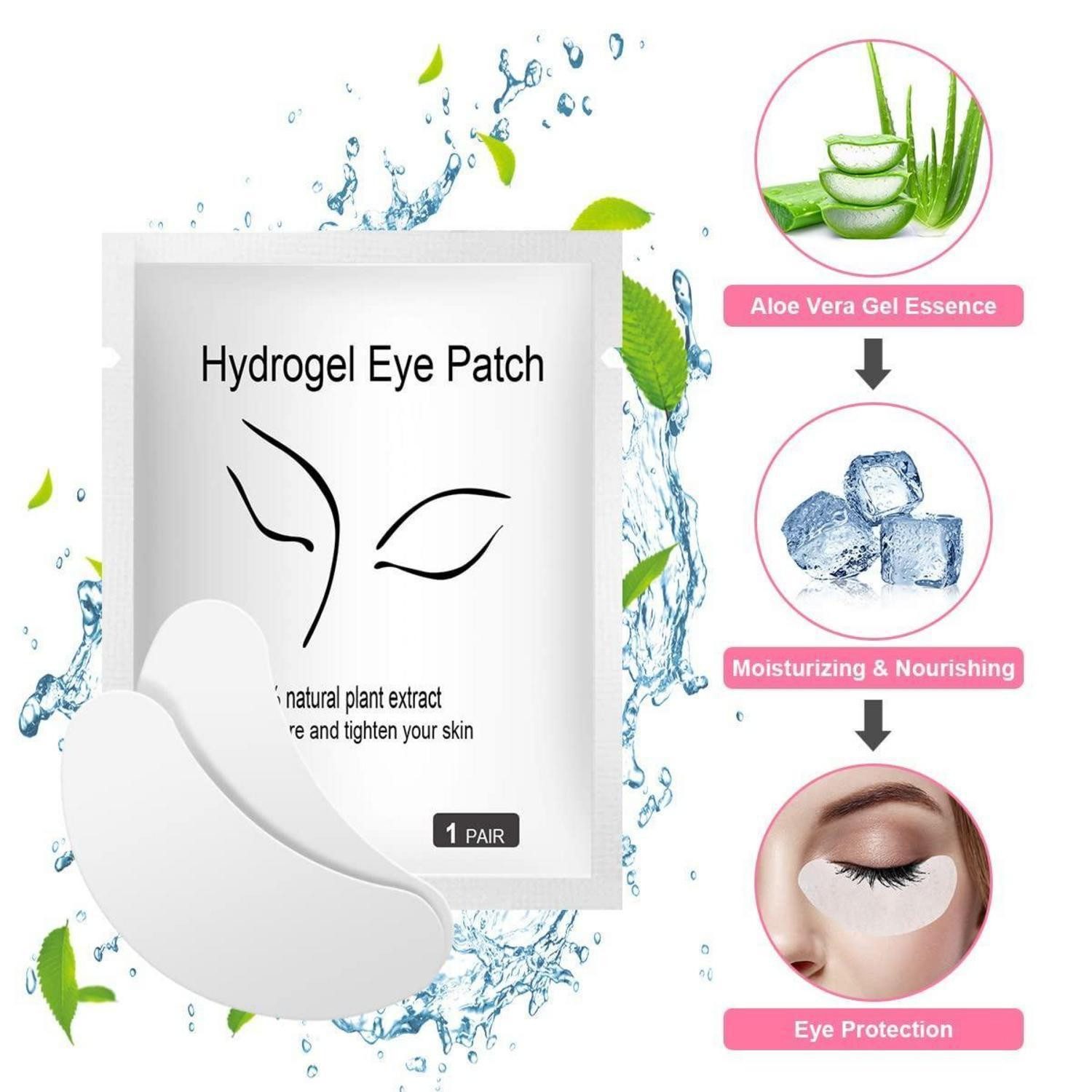LuxusKollektion Bandwimpern Augenpads für Wimpernverlängerung 50 Paar mit Wimpernbürste