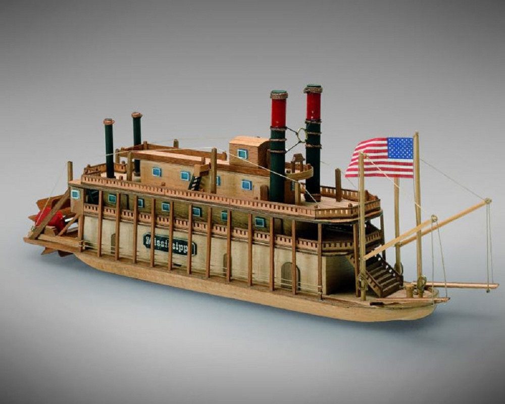 Krick Modellbausatz Mini Mamoli Mississippi Dampfer 1:206 Holz Bausatz