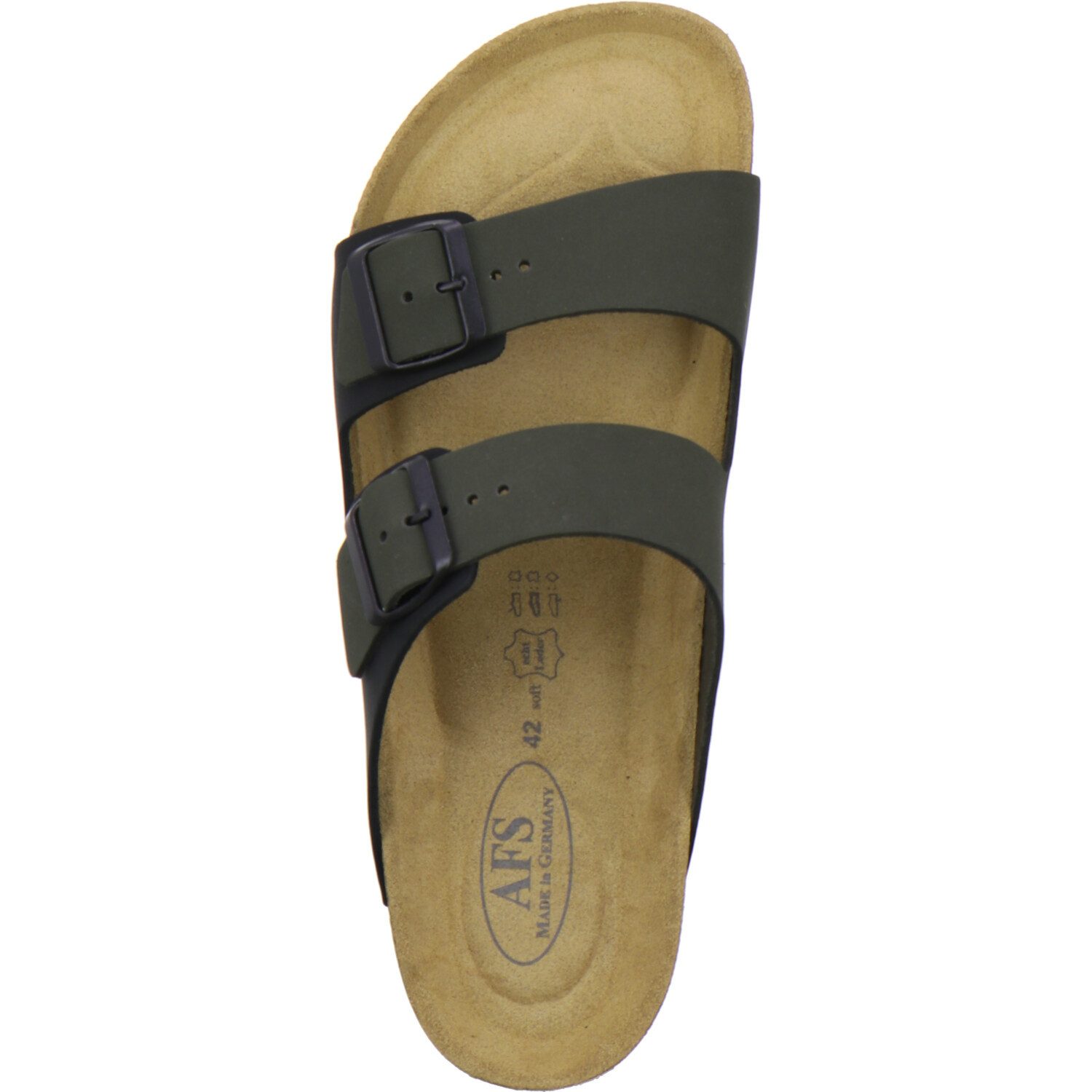 AFS-Schuhe 310066 Zweischnaller Pantolette für Herren mit Fußbett, bequeme Sandalen aus Leder