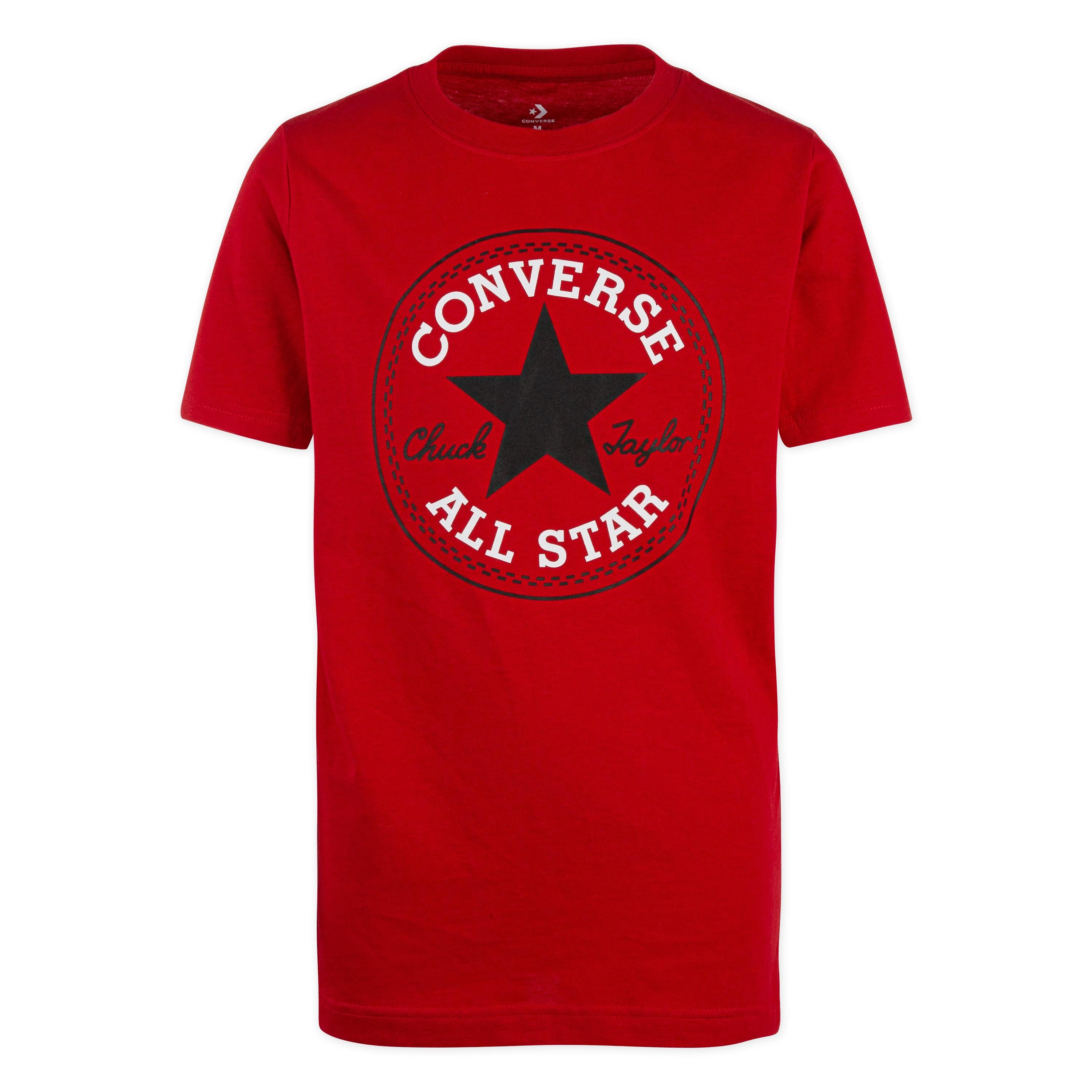Converse Kurzarmshirt für Kinder Kurzarm, sportlicher Stil, mit Logodruck, elastisches Material