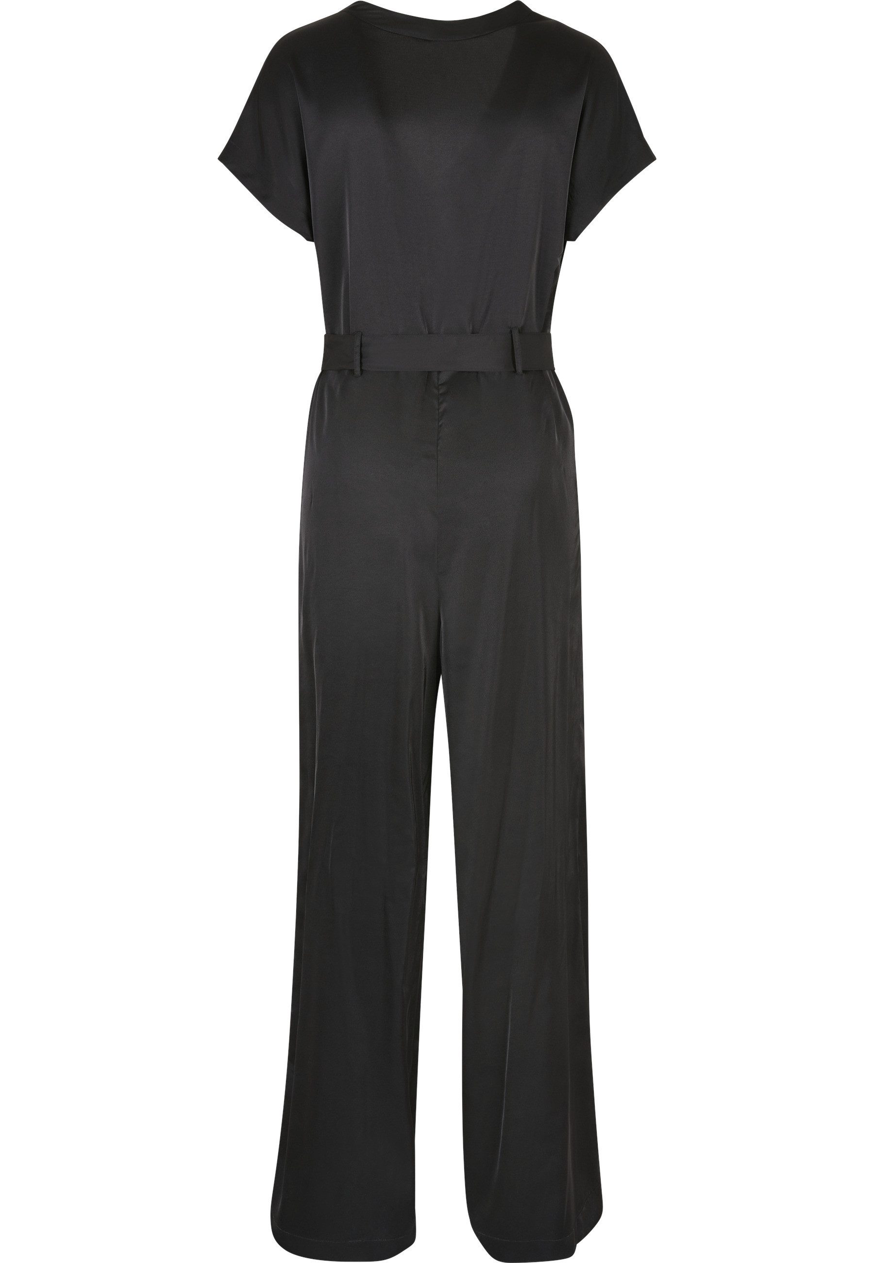 URBAN CLASSICS Jumpsuit Urban Classics Damen Ladies Satin Wide Leg Belt Jumpsuit (1-tlg)