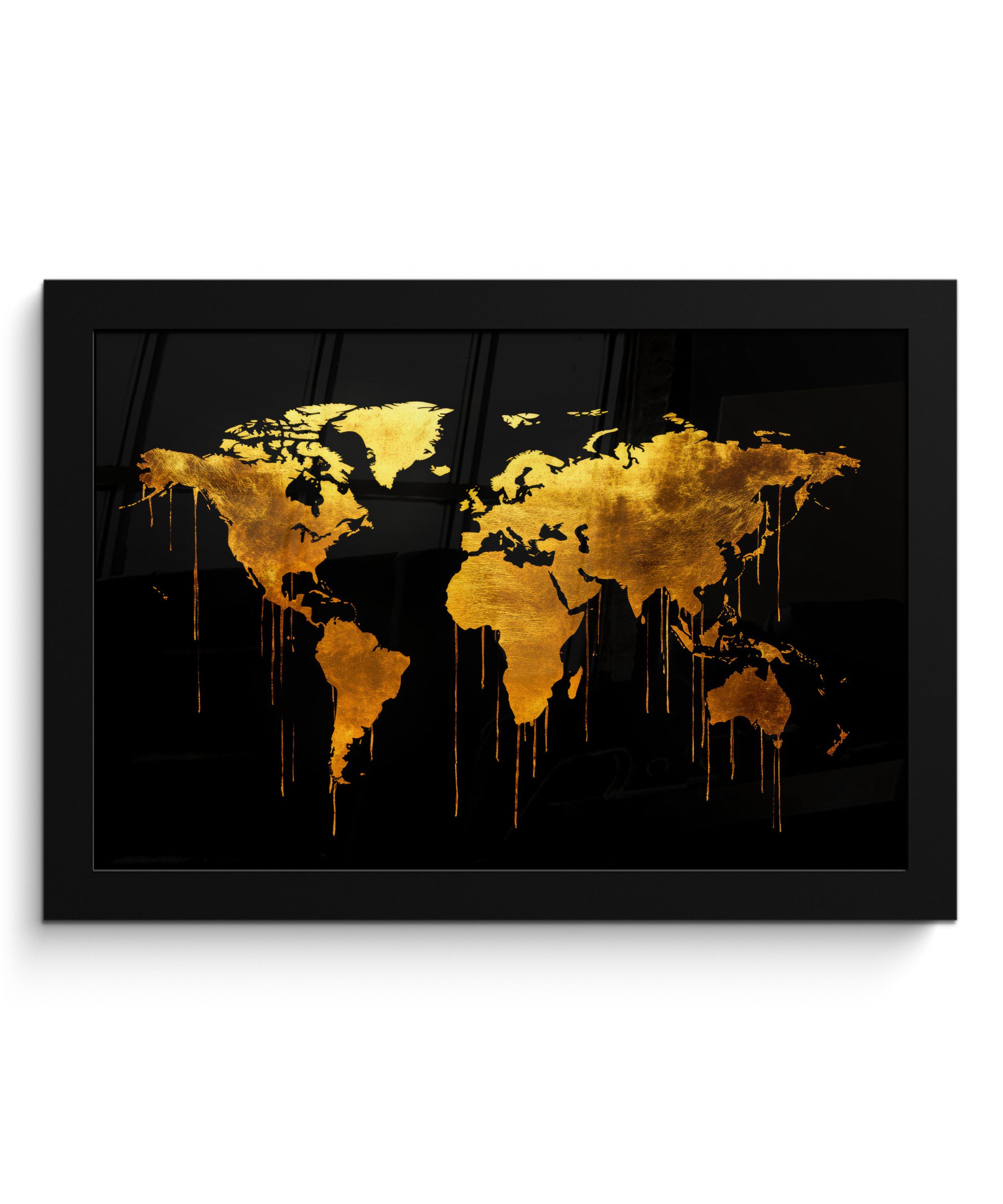 MuchoWow Poster Weltkarte - Gold - günstig online kaufen