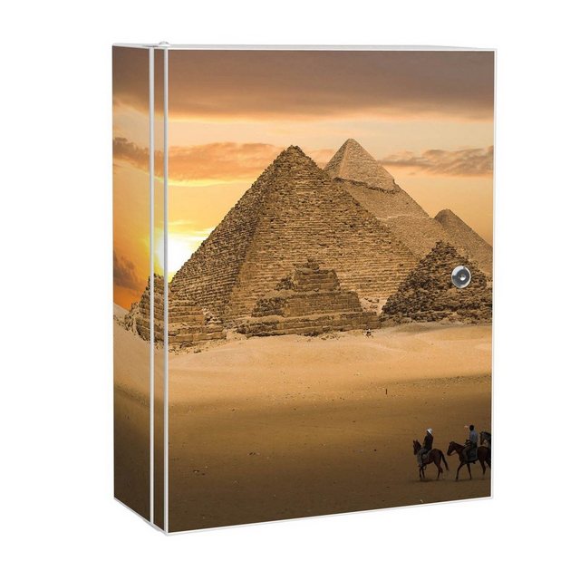 banjado Medizinschrank “Stahl Pyramiden” (abschließbar, 3 große und 2 kleine Fächer) 35 x 46 x 15cm