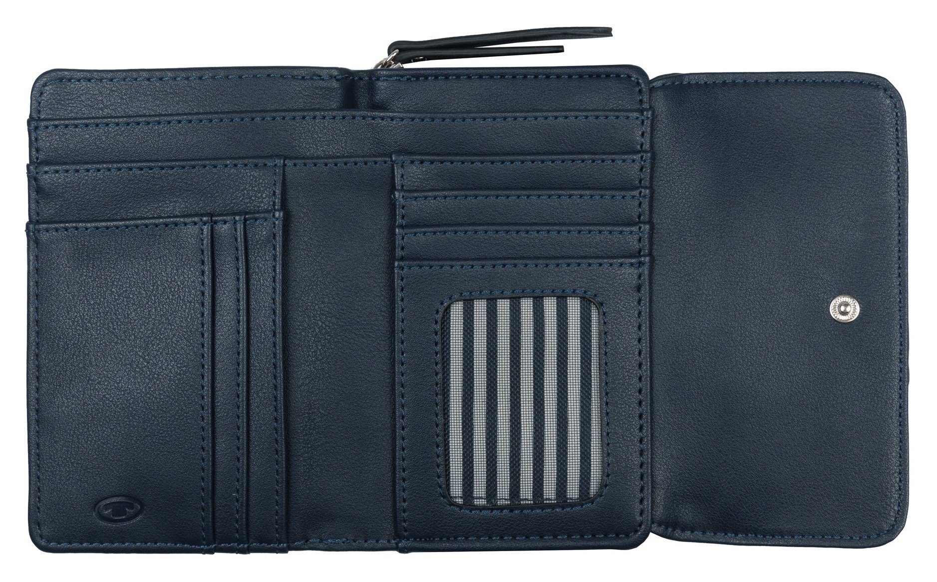 TOM TAILOR Geldbörse LILLY Medium praktischer mit dark-blue Einteilung flap wallet