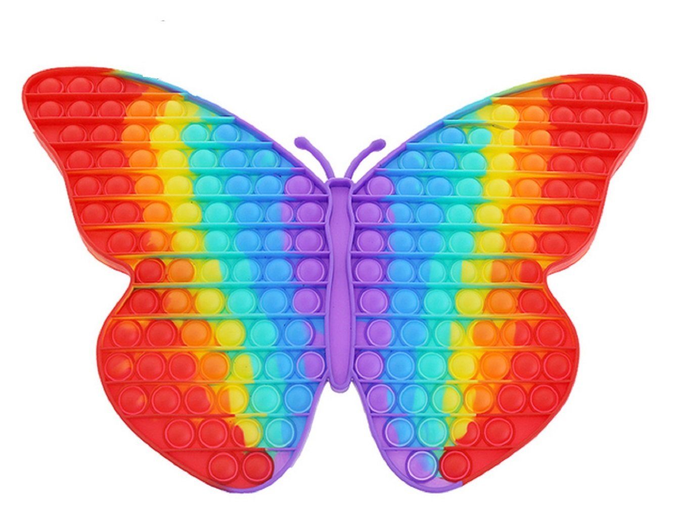 C&T Spiel, Regenbogen Schmetterling 40 cm - Pop It Bubble Push Plop Up  Fidget - Anti-Stress Spiel