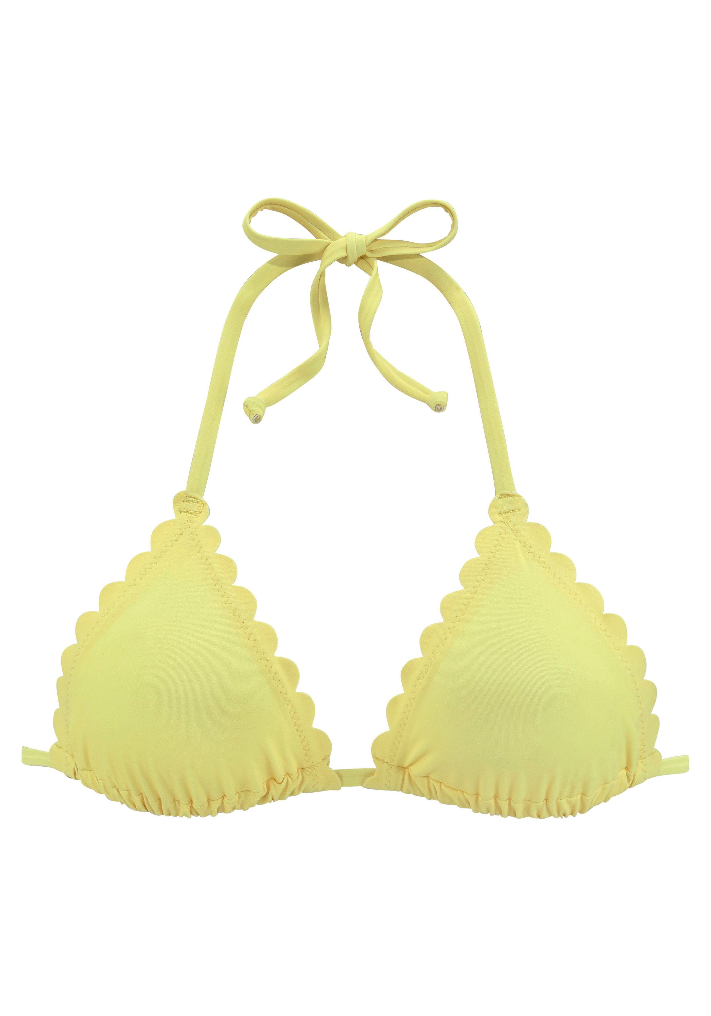 LASCANA Triangel-Bikini-Top Scallop, Wellenkannte gelb gelaserter mit