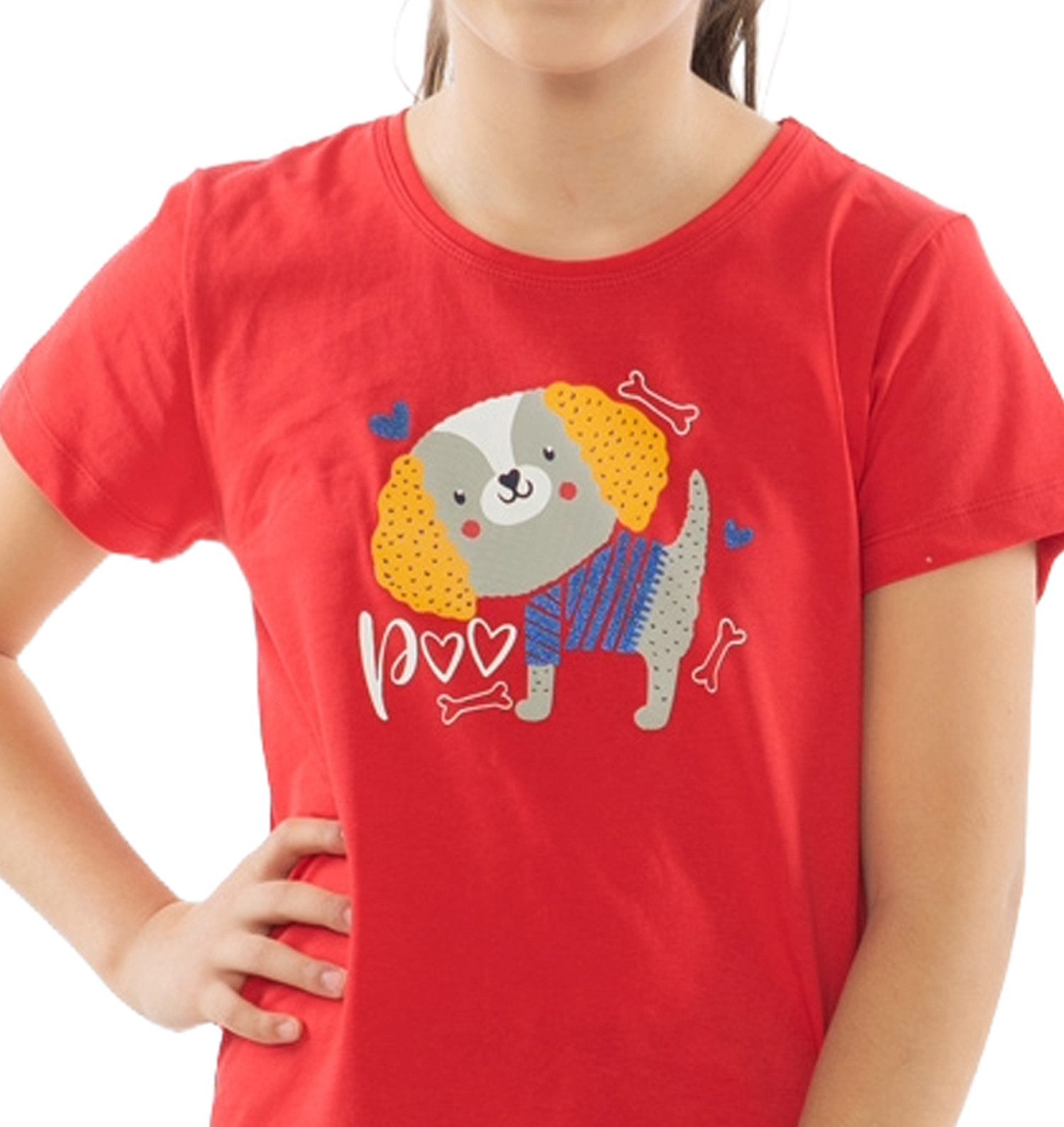 Vienetta Schlafanzug Kids (Set, 2 tlg., 2-teilig) Mädchen Pyjama Shorty Bermuda-Hose Kurzarm Baumwolle