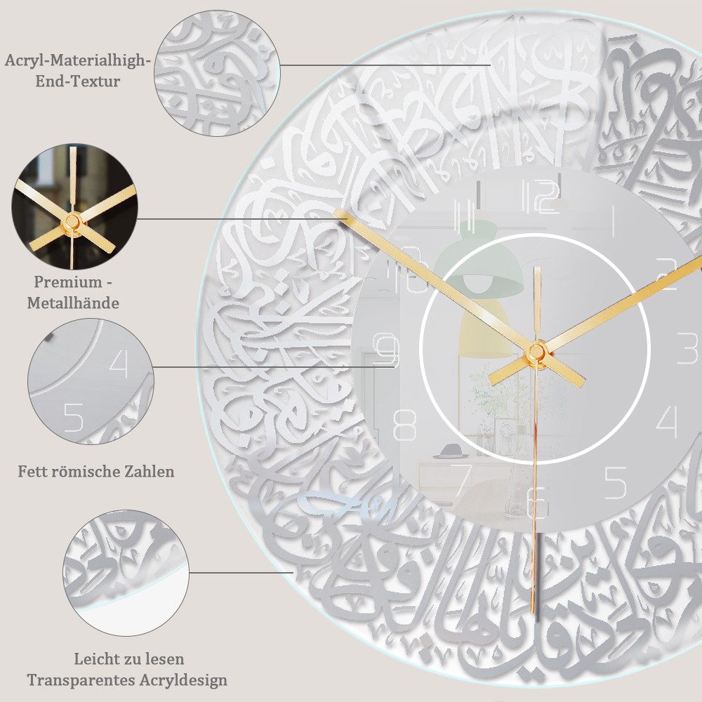 ZEUOPQ Wanduhr Wanduhr, geräuschloses Uhrwerk, Acrylmaterial, günstig online kaufen