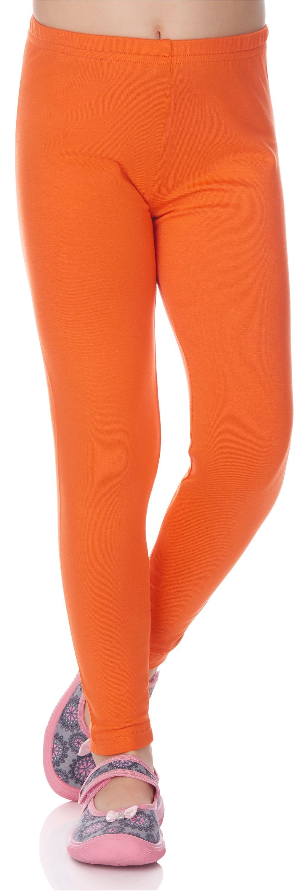 elastischer Merry Style aus Bund MS10-130 Leggings Leggings (1-tlg) Mädchen Viskose Lange Orange