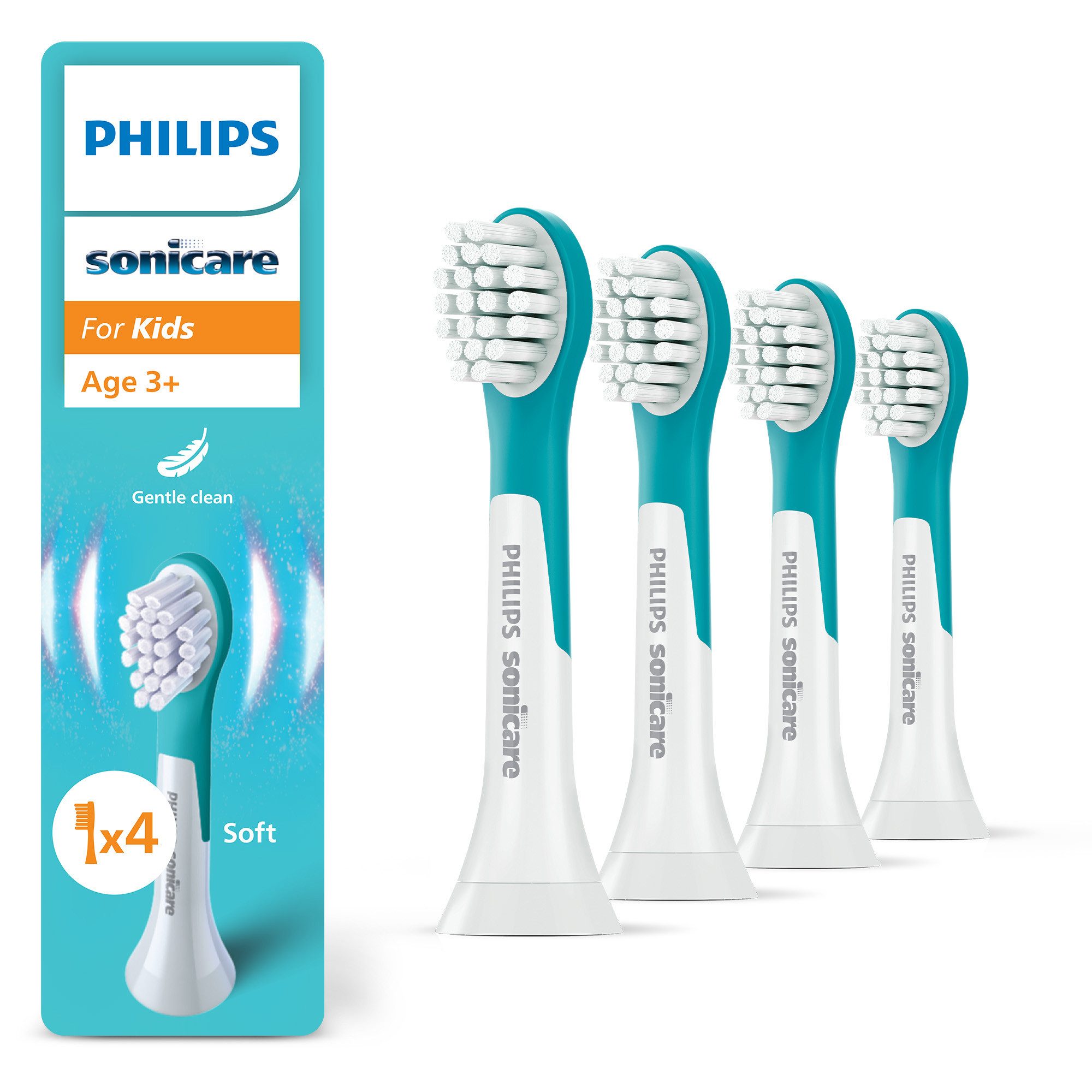 Philips Sonicare Aufsteckbürsten For Kids, für Milchzähne geeignet, ab 3 Jahren, für jedes Sonicare Handstück