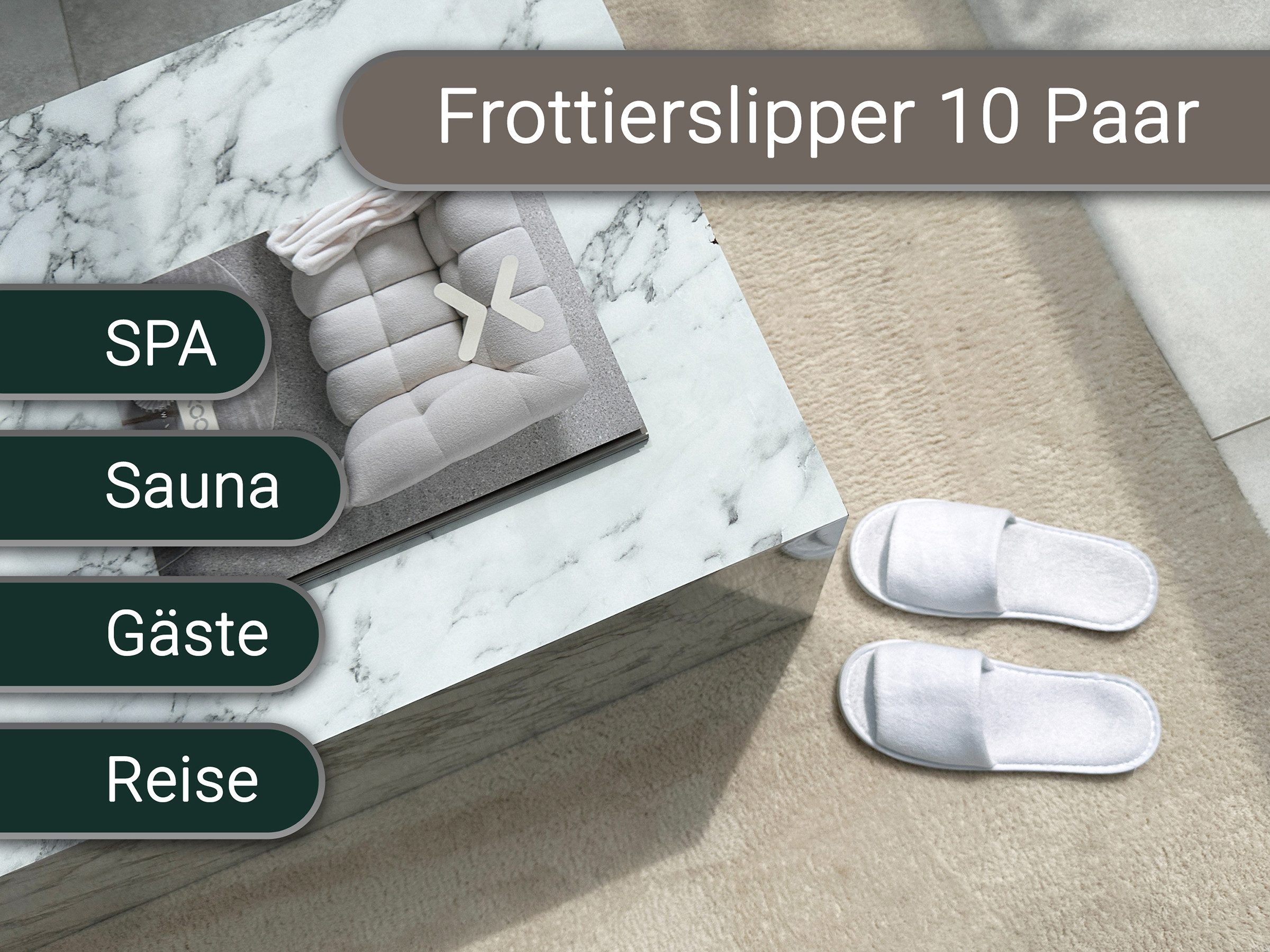 ZOLLNER Pantoffel (10-tlg) 100% Polyester, vom Hotelwäschespezialisten