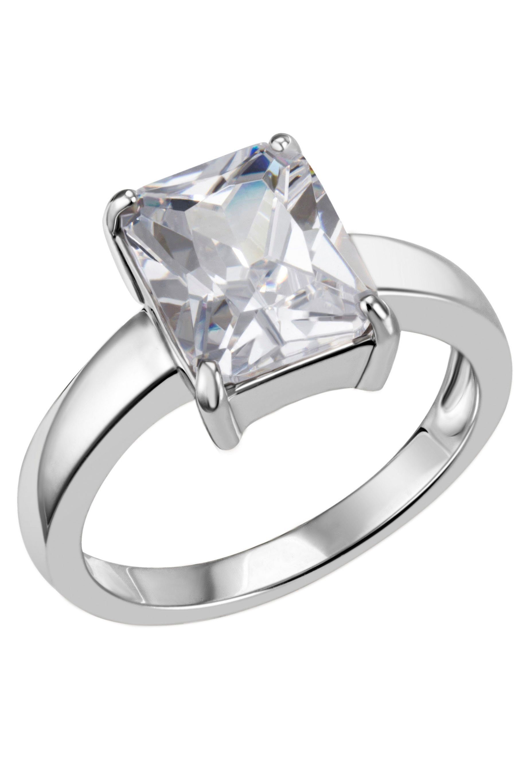 Firetti Fingerring Schmuck Geschenk Silber 925 Silberring Cocktailring Ice Cube-Optik, mit Zirkonia (synth)