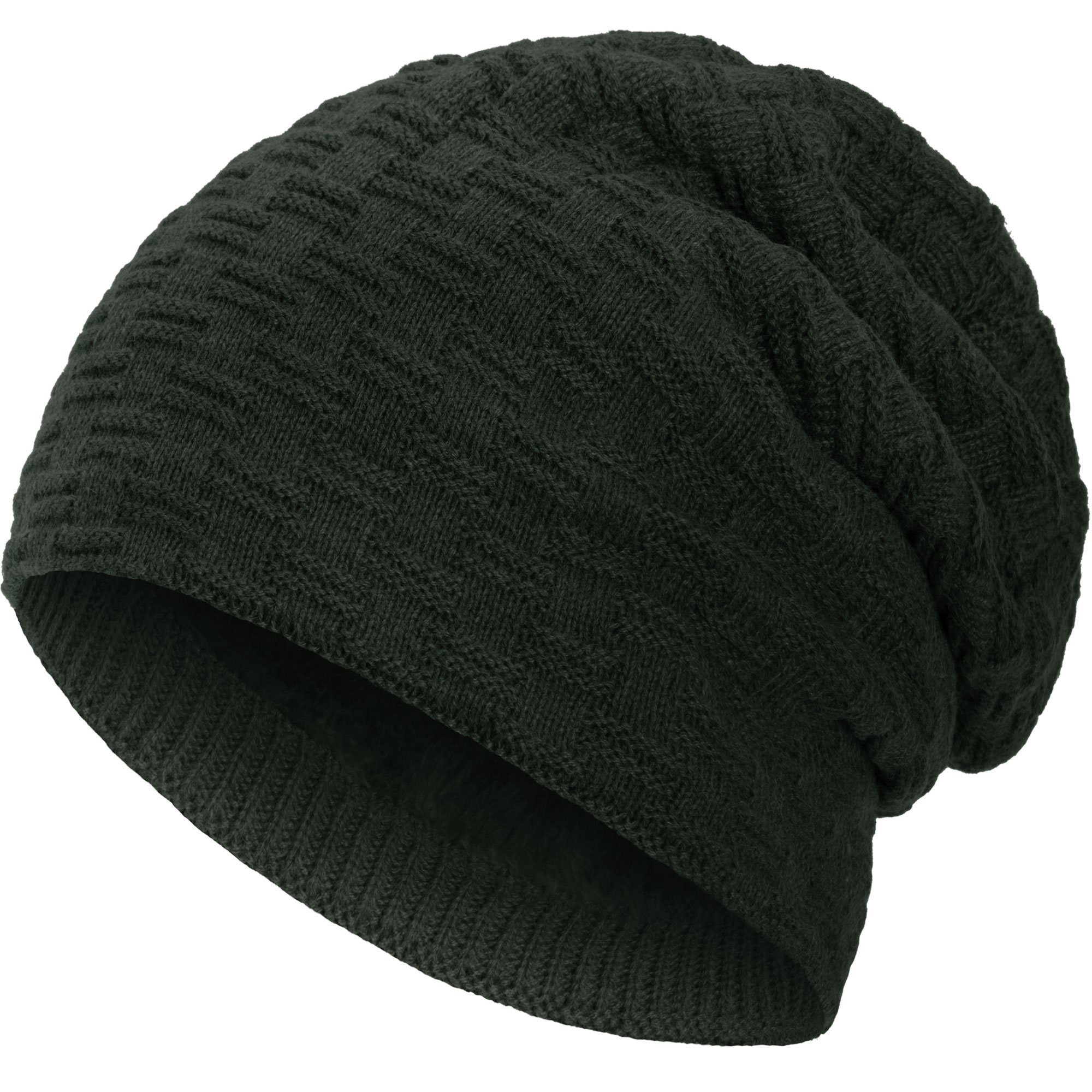 compagno Strickmütze (1-St) Warm gefütterte Wintermütze Strickmütze Beanie Damen und Herren