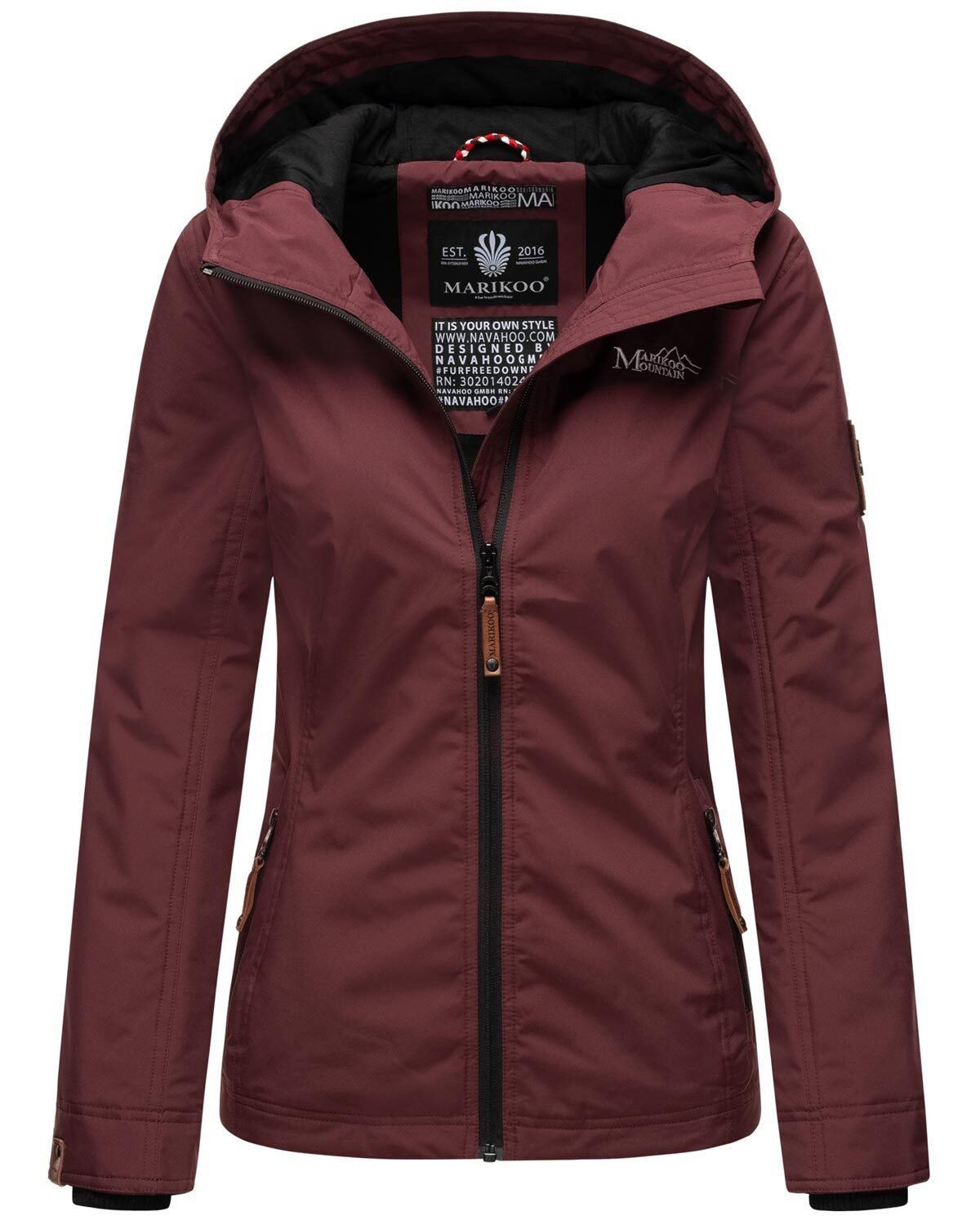 Marikoo Outdoorjacke Brombeere sportliche Übergangsjacke mit Kapuze günstig online kaufen