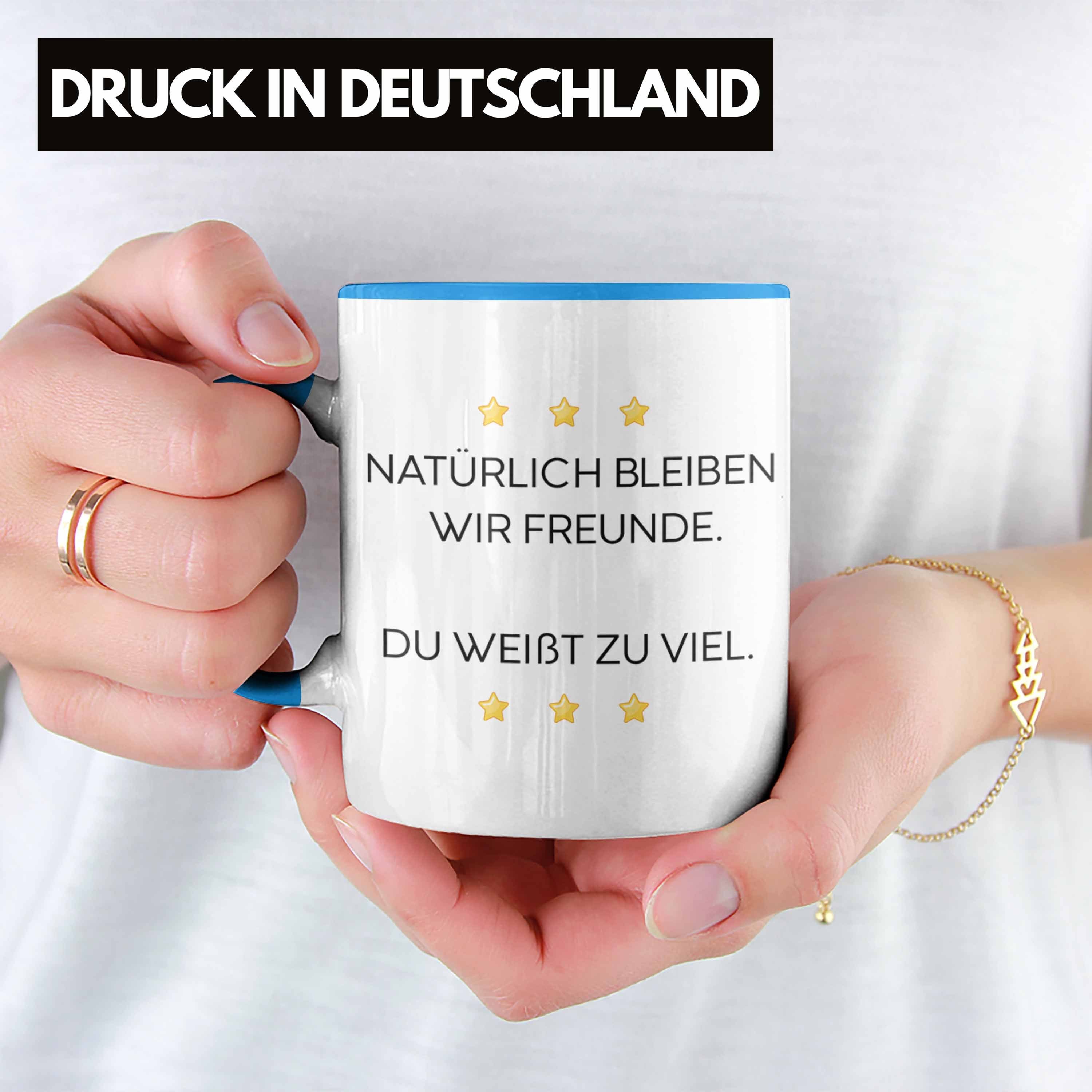 Büro Sprüchen mit Freundin Arbeit Trendation Blau Becher mit Kollegin Spruch Tasse Beste Tassen Tasse Lustig für Geschenk Lustige Sarkasmus - Trendation