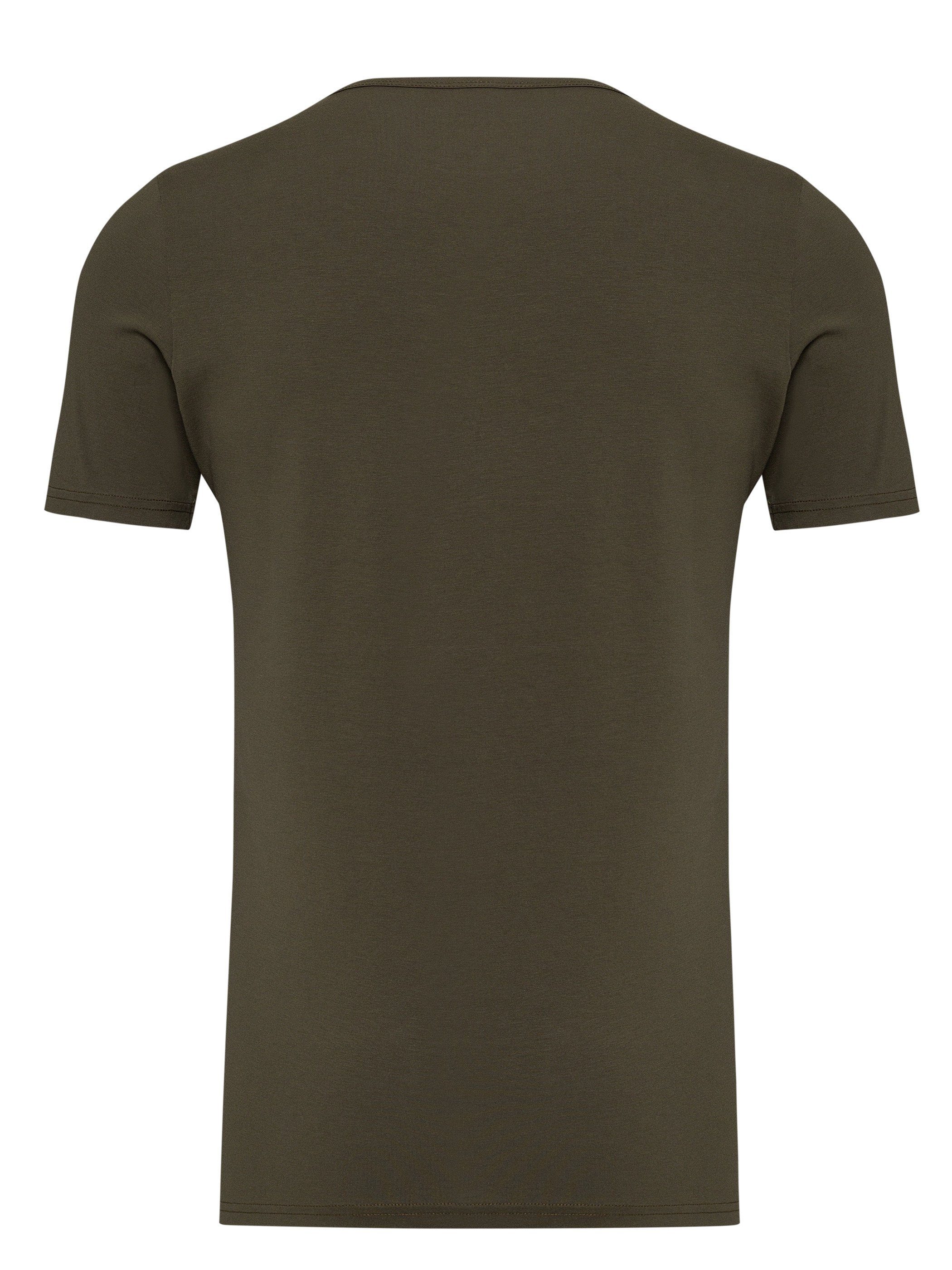 Yazubi T-Shirt modernes (kalamata Tee Mythic Rundhalsshirt Crew (1-tlg) - 190510) Basic Neck Yazubi Grün