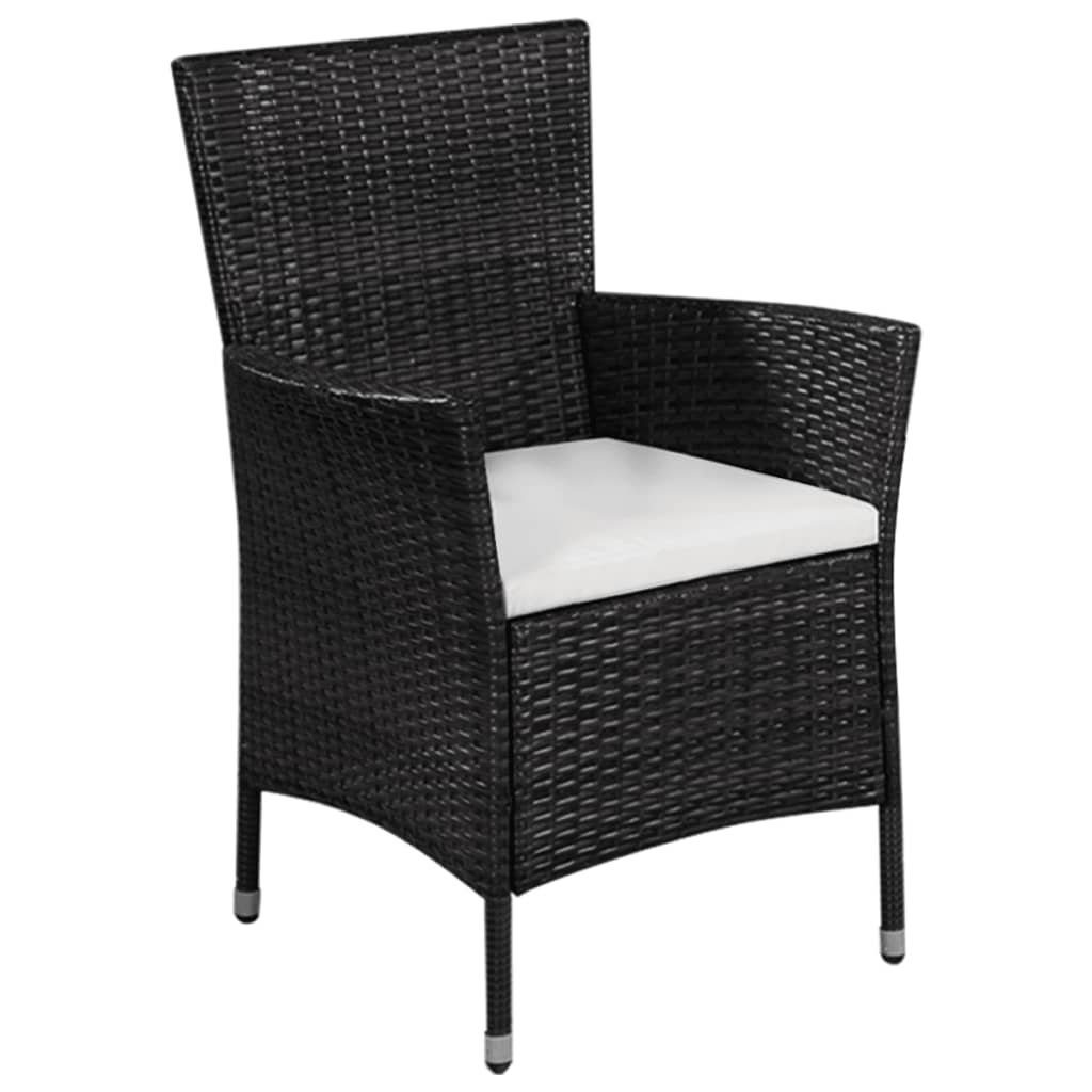 Polstern Rattan furnicato mit Schwarz Hocker und Gartenstuhl Poly