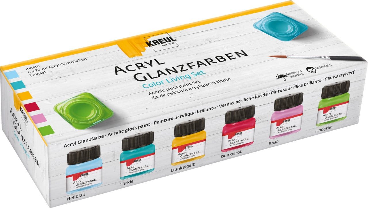 Kreul Künstlerstift Kreul Acryl Glanzfarben Set Color Living 6 x 20 ml