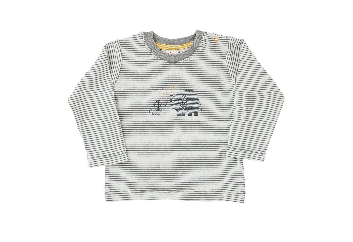 People Wear Organic Langarmshirt "Elefant", weiß geringelt/bedruckt, 100% Baumwolle (bio) Bio Baumwolle