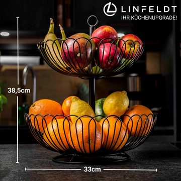 LINFELDT Obstschale Obstkorb - Obst Etagere 2 Fächer, 2 Etagen