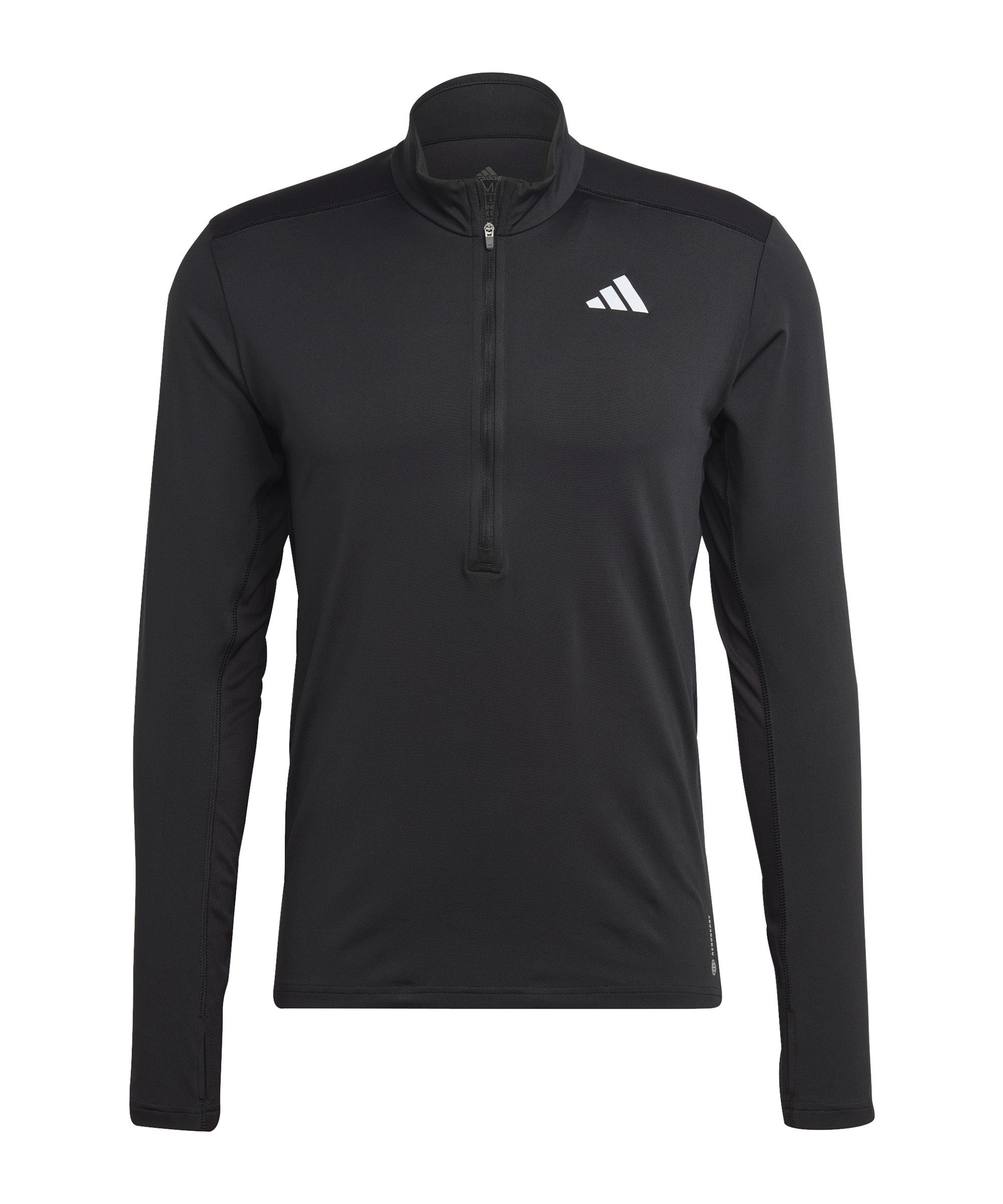 adidas Performance Lauftop Halfzip Sweatshirt Daumenöffnung schwarz