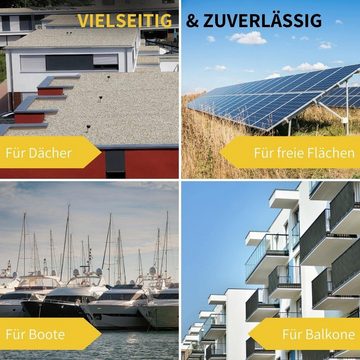 avoltik Solarmodul Halterung für Flachdach Wand 0°-90° Alu Aufständerung Solarmodul-Halterung, (Set, Farbe silber oder schwarz (je nach Auswahl)