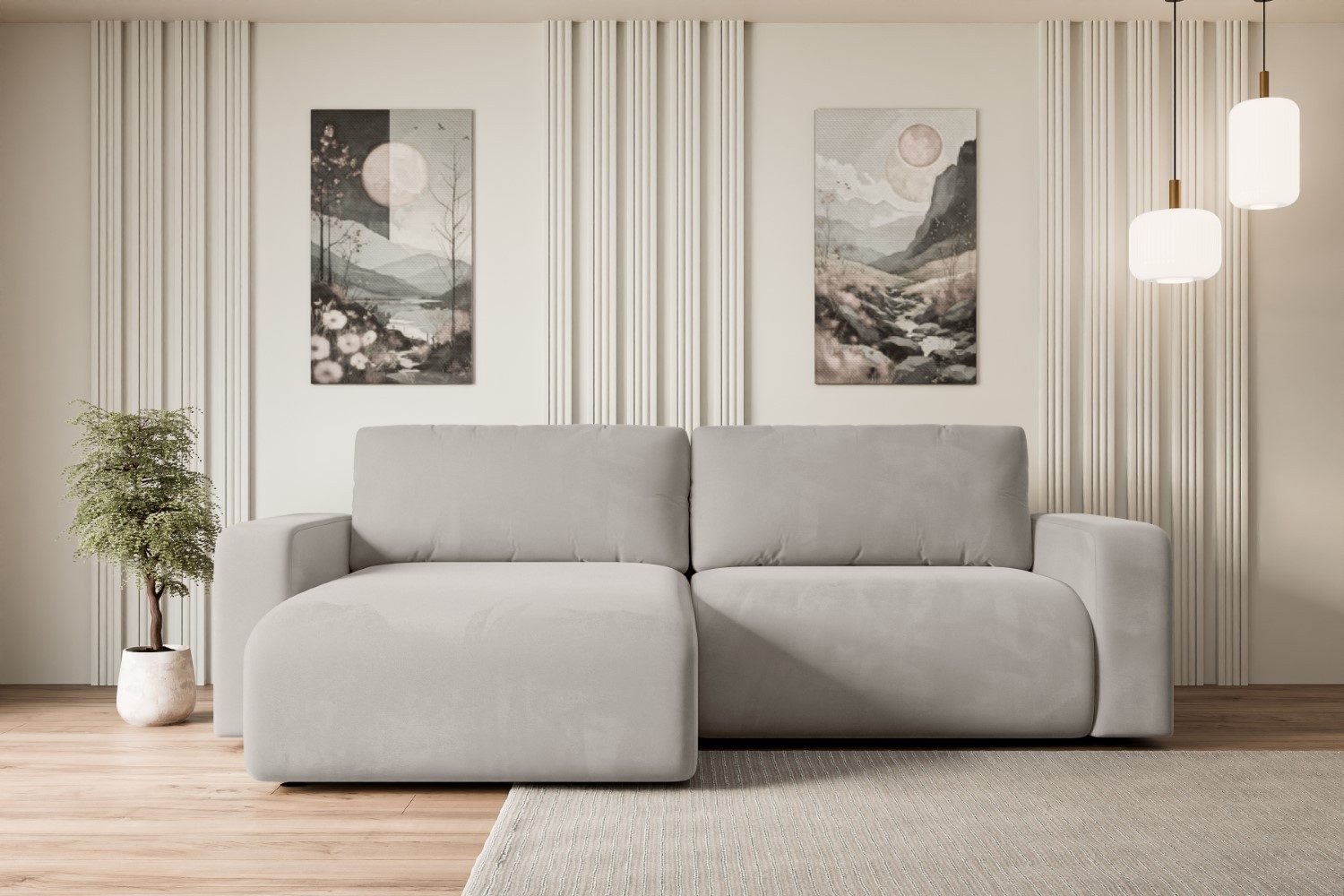 ALTDECOR Ecksofa KLEEA-L, Couch mit Schlaffunktion, Wohnzimmer