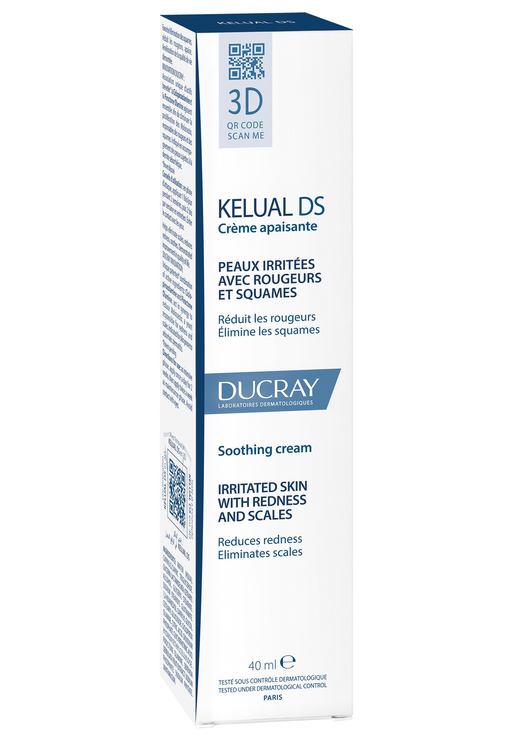 Ducray Gesichtspflege KELUAL DS Beruhigende Anti-Schuppen Creme -, 1-tlg., reduziert Rötungen & Juckreiz
