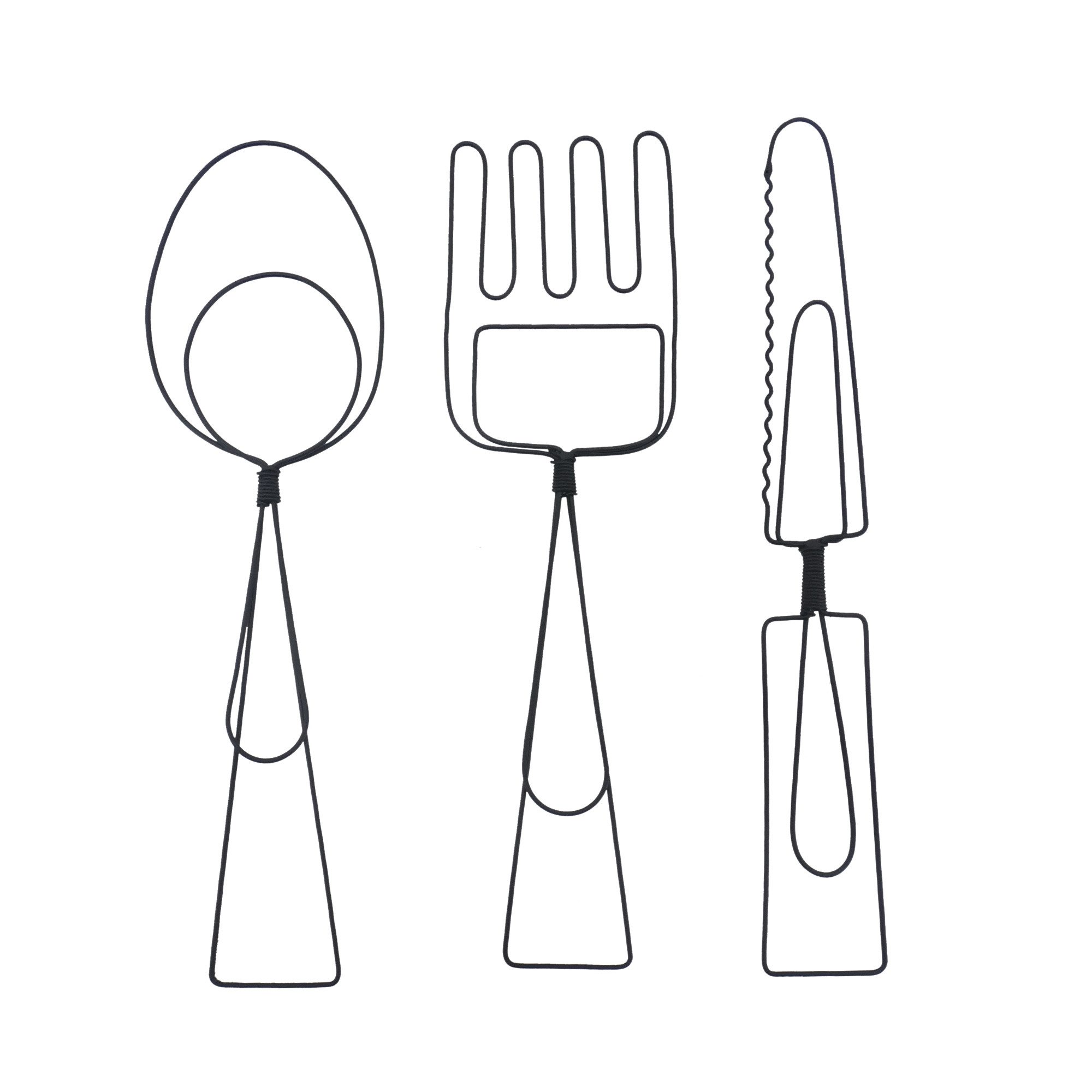 UNUS HOME Wanddekoobjekt 3er Set Wanddeko Besteck als stilvolle Metallkunst günstig online kaufen