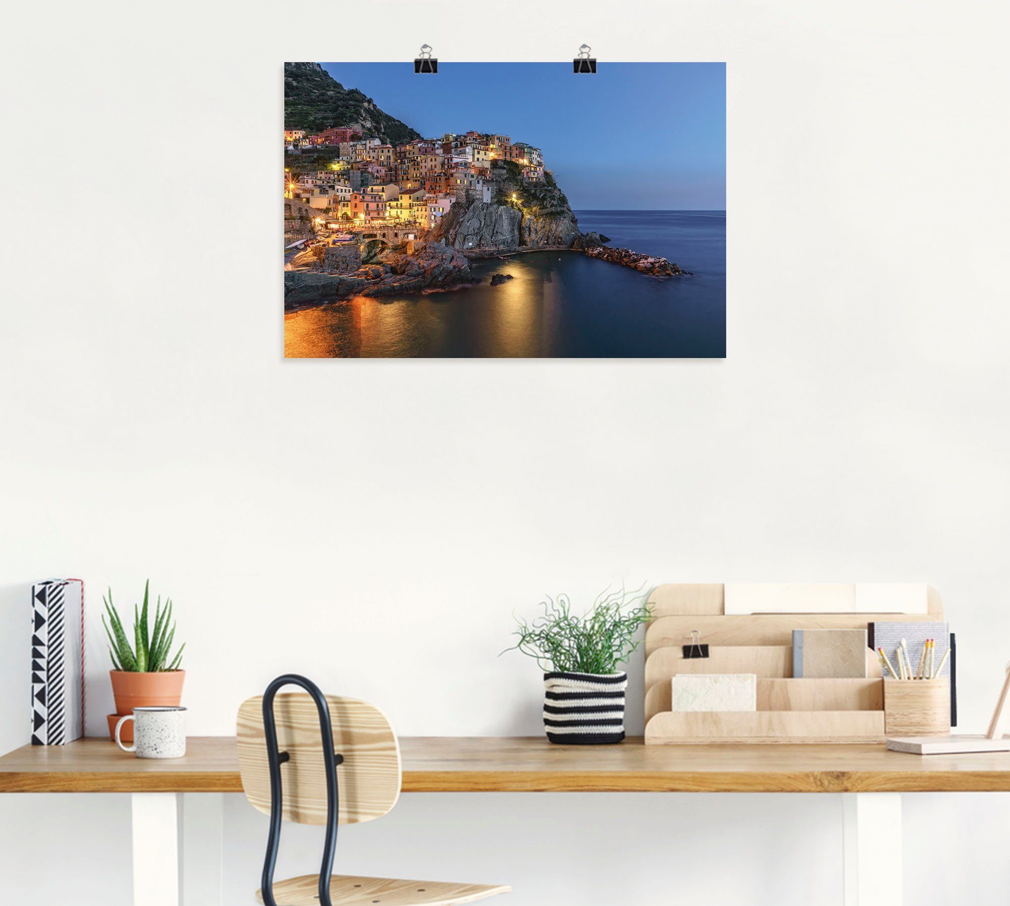 Artland Wandbild (1 Architektur Wandaufkleber Größen versch. als Elemente oder in St), Leinwandbild, Poster Manarola, Cinque Terre der Alubild