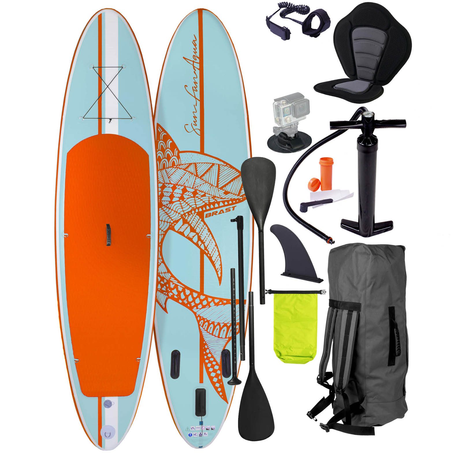 SUP-Board Shark, 320x81x15cm, inkl. Sonderzubehör