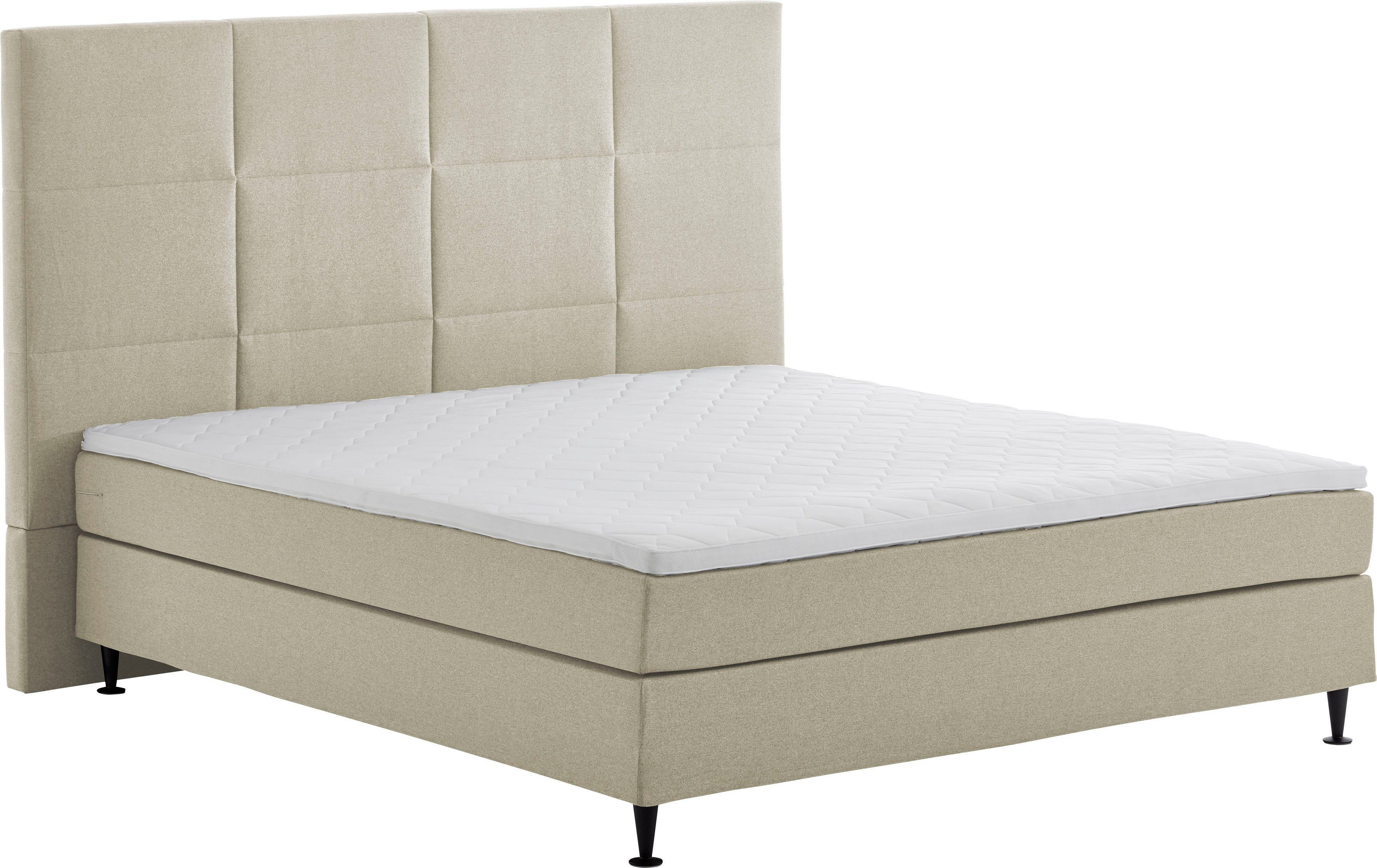 Home affaire Boxspringbett Linja, mit Hotelbett-Charakter, Komfortliegehöhe und Topper inklusive