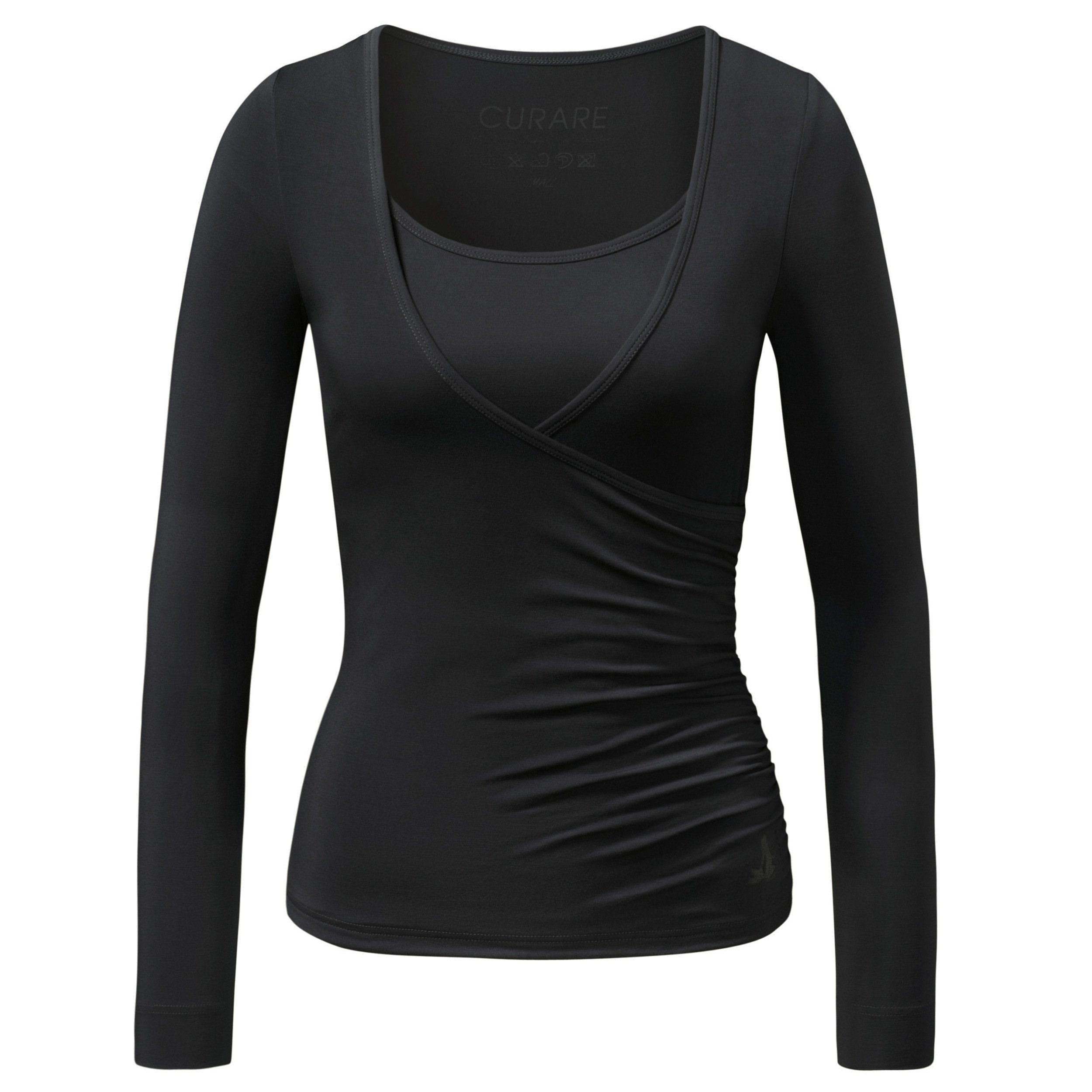 Curare Yoga-Sweatjacke Yoga Wrap Shirt Zen (1-tlg) schwarz