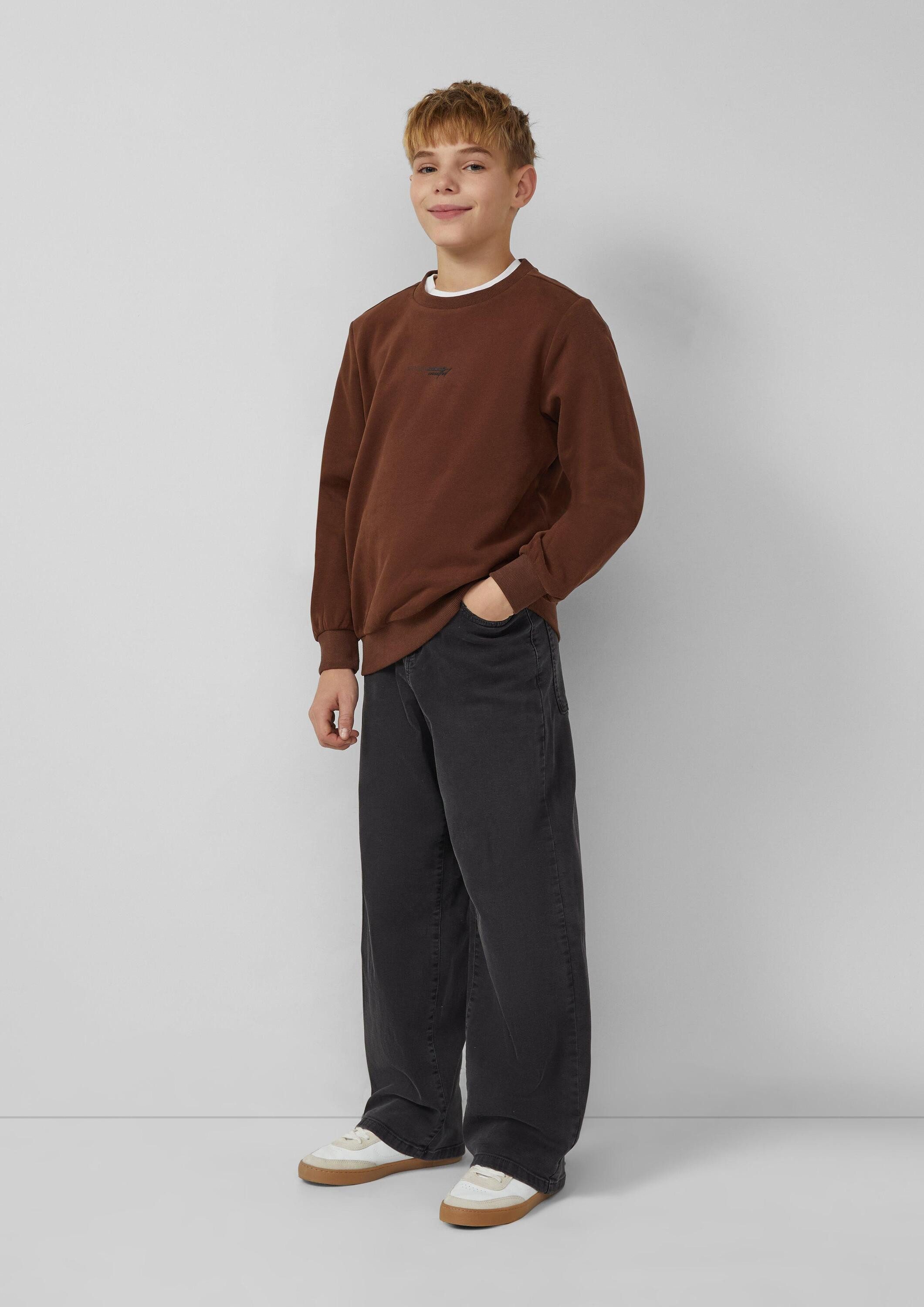 s.Oliver Sweatshirt Sweatshirt Kuscheliges Sweatshirt mit Rücken- und Frontprint