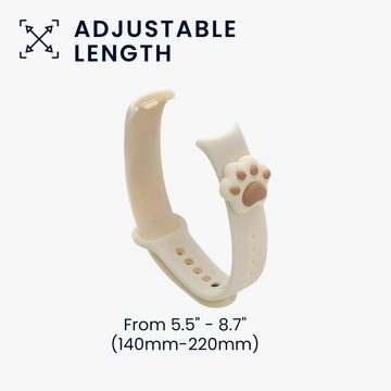 kwmobile Uhrenarmband Sportarmband für Xiaomi Mi Band 8 Armband, Fitnesstracker Band aus TPU Silikon Katze Design