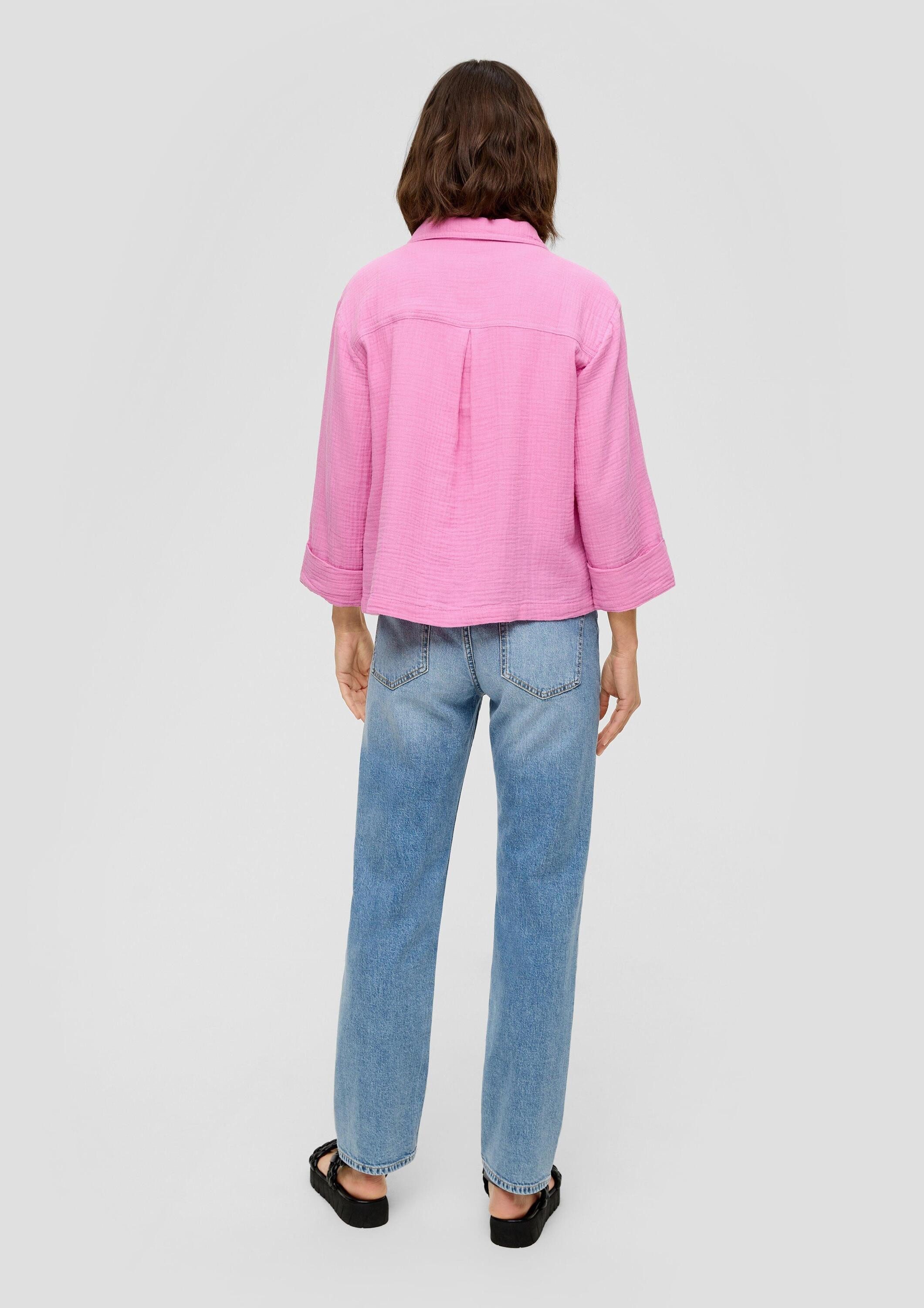 s.Oliver Funktionsjacke Hemd Relaxed-Fit-Hemd aus Musselin