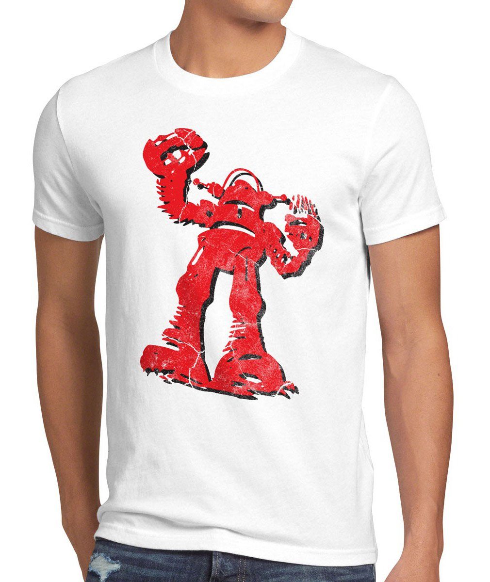 style3 Print-Shirt Herren T-Shirt Hero Robot Big Bang Sheldon TV Serie Roboter Cooper Comic Theory weiß