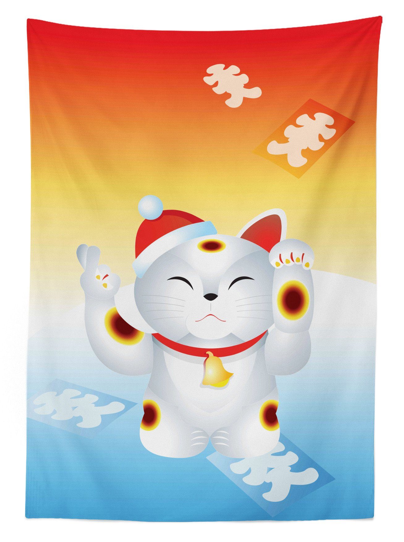 Klare Katze Farben, den Sankt-Katze Neujahr Für Tischdecke Farbfest Bereich geeignet Waschbar Außen japanische Abakuhaus