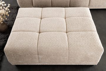 riess-ambiente Sitzhocker ELEGANCIA 110cm champagner beige (Einzelartikel, 1 St), Wohnzimmer · Bouclé · mit Ziersteppung · für Sofas · Modern Design