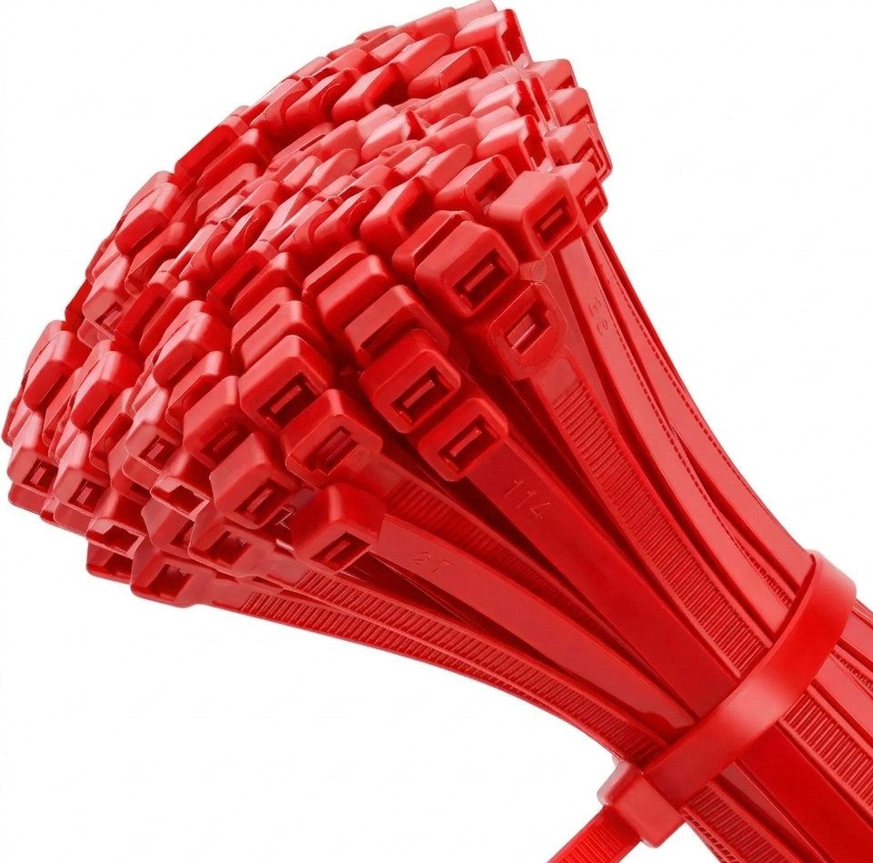 MK24 Handelshaus Kabelbinder Nylon PA6.6, 100 x 2,5 mm, rot (500-St)