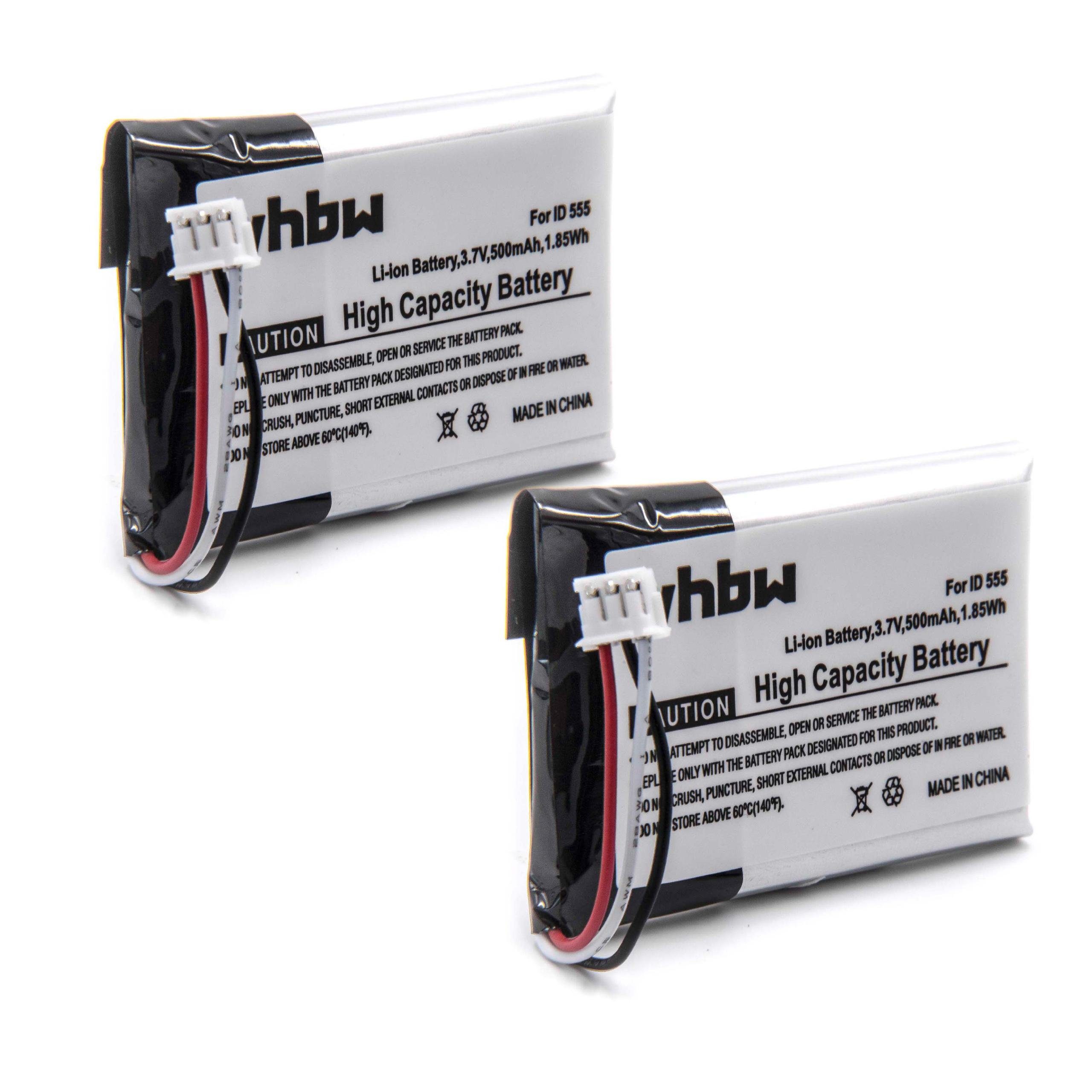 vhbw kompatibel mit Philips ID Akku 555 500 5551B, (3,7 ID V) mAh MC-163-500, 5552B, Li-Polymer ID