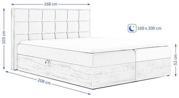 Beautysofa Boxspringbett WOOD1 Die Lieferung beinhaltet die Lieferung in die Wohnung (inklusive Federkernmatratze, 2x Bettkästen), mit Topper, Große: 120 / 140 / 160 / 180 / 200 cm