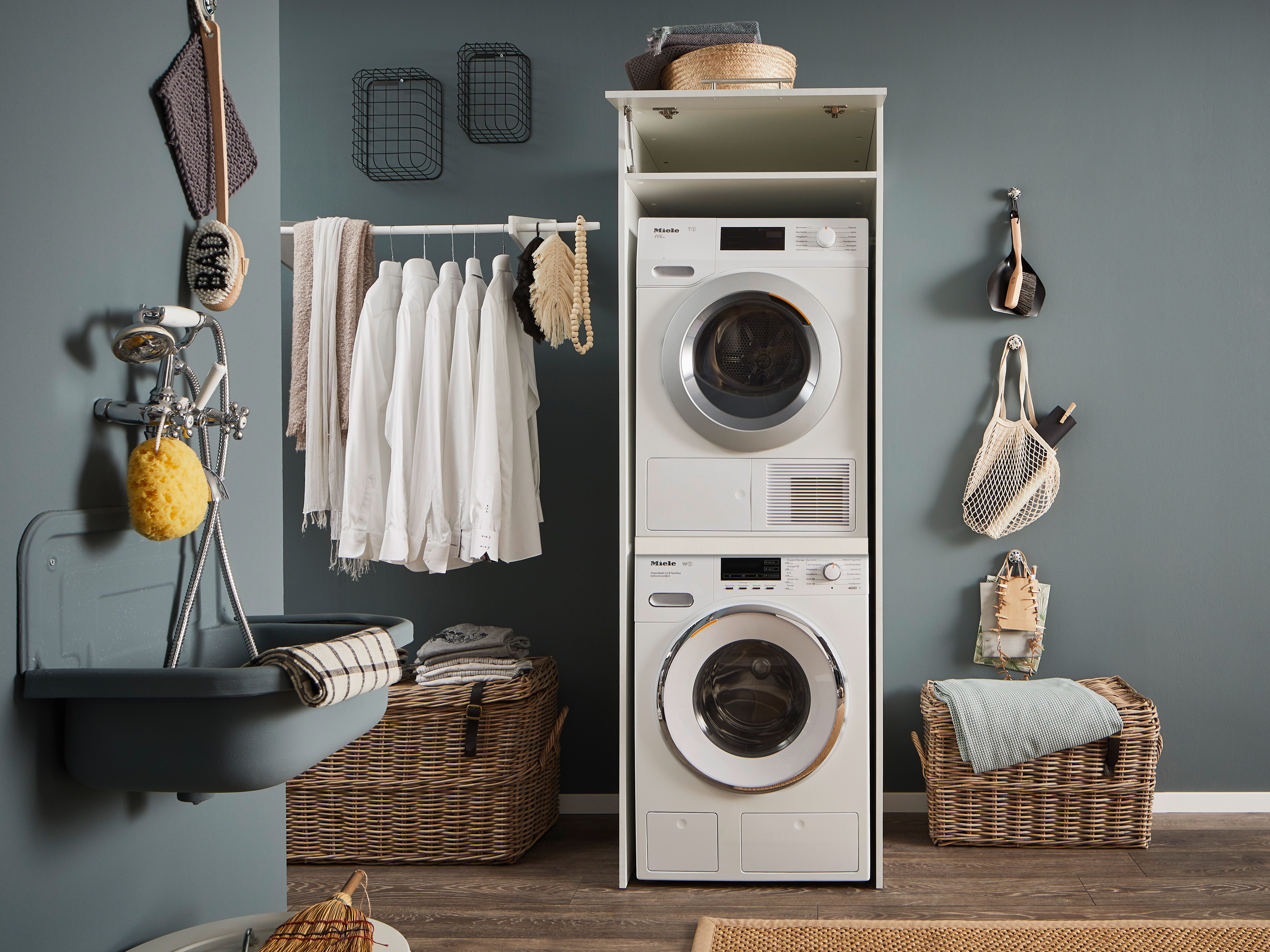 Laundreezy Waschmaschinenumbauschrank LAUNDREEZY LDL Topseller, Breite 67,5 cm, höhenverstellbare Füße, Soft-Close