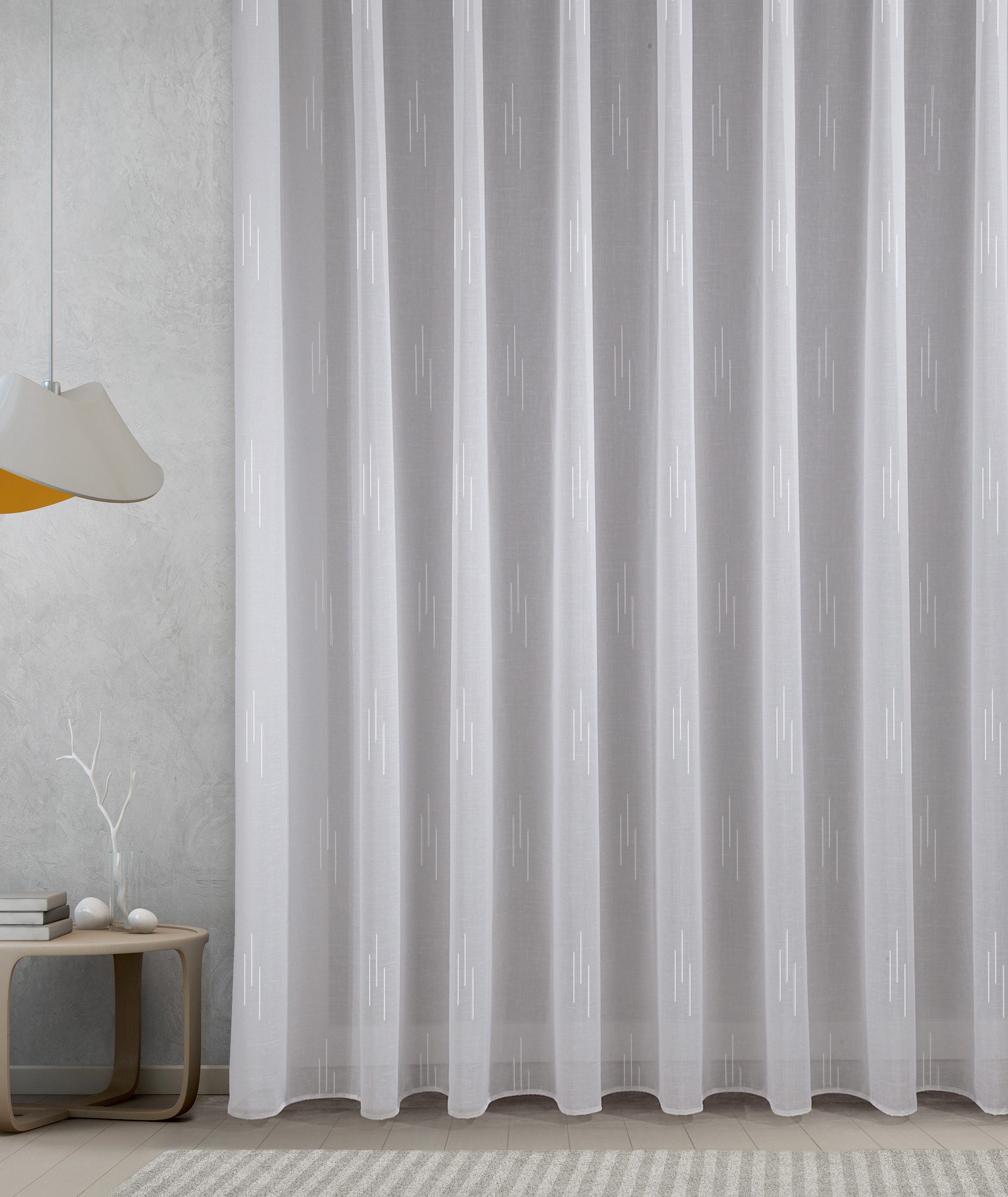 HOMING Gardine Emma (1 St), verdeckte Schlaufen, halbtransparent, Fertigschal